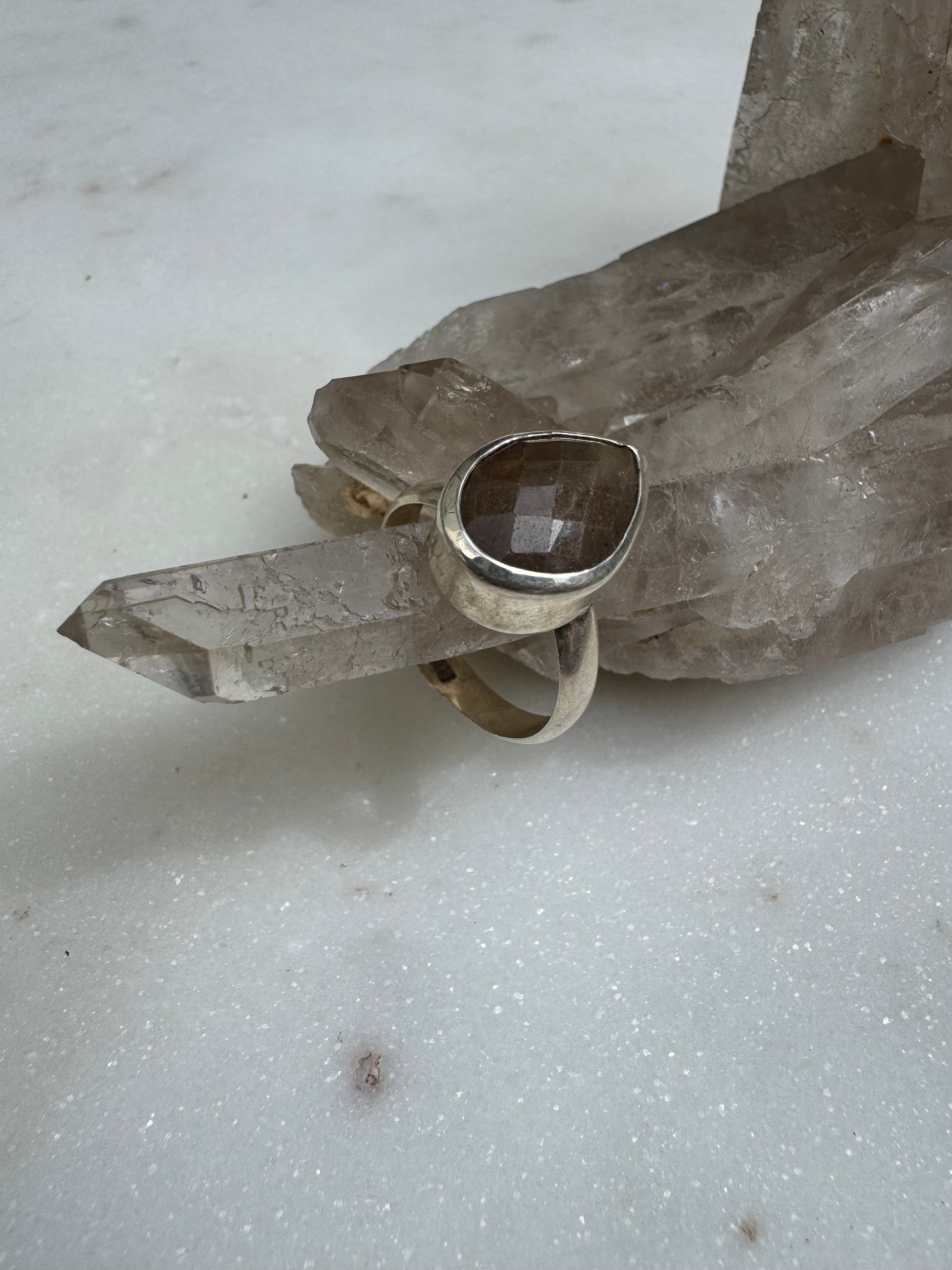 Gemstone Silver Ring Teardrop Natural | Rings