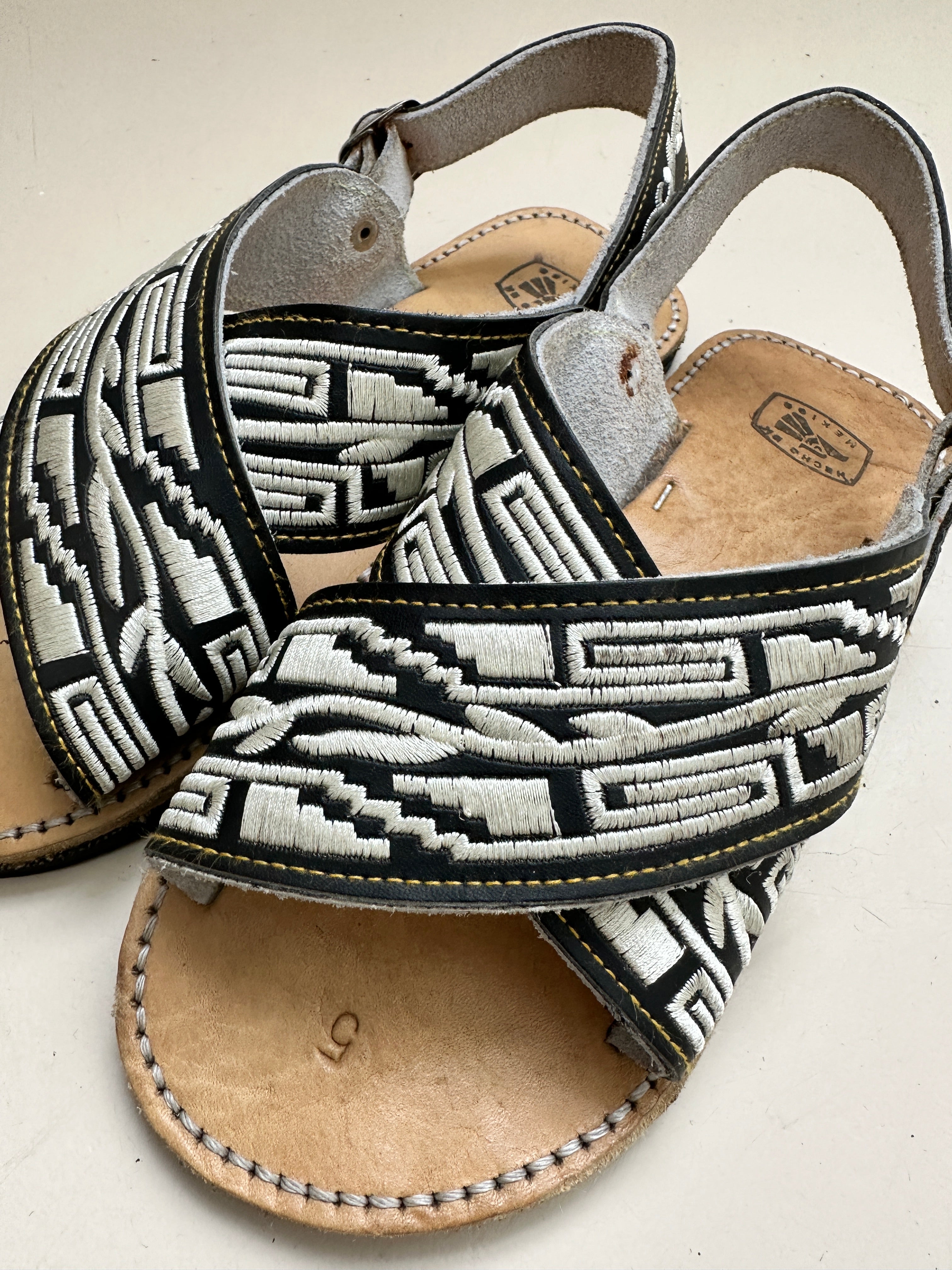 Embroidered Black Sandal | Shoes