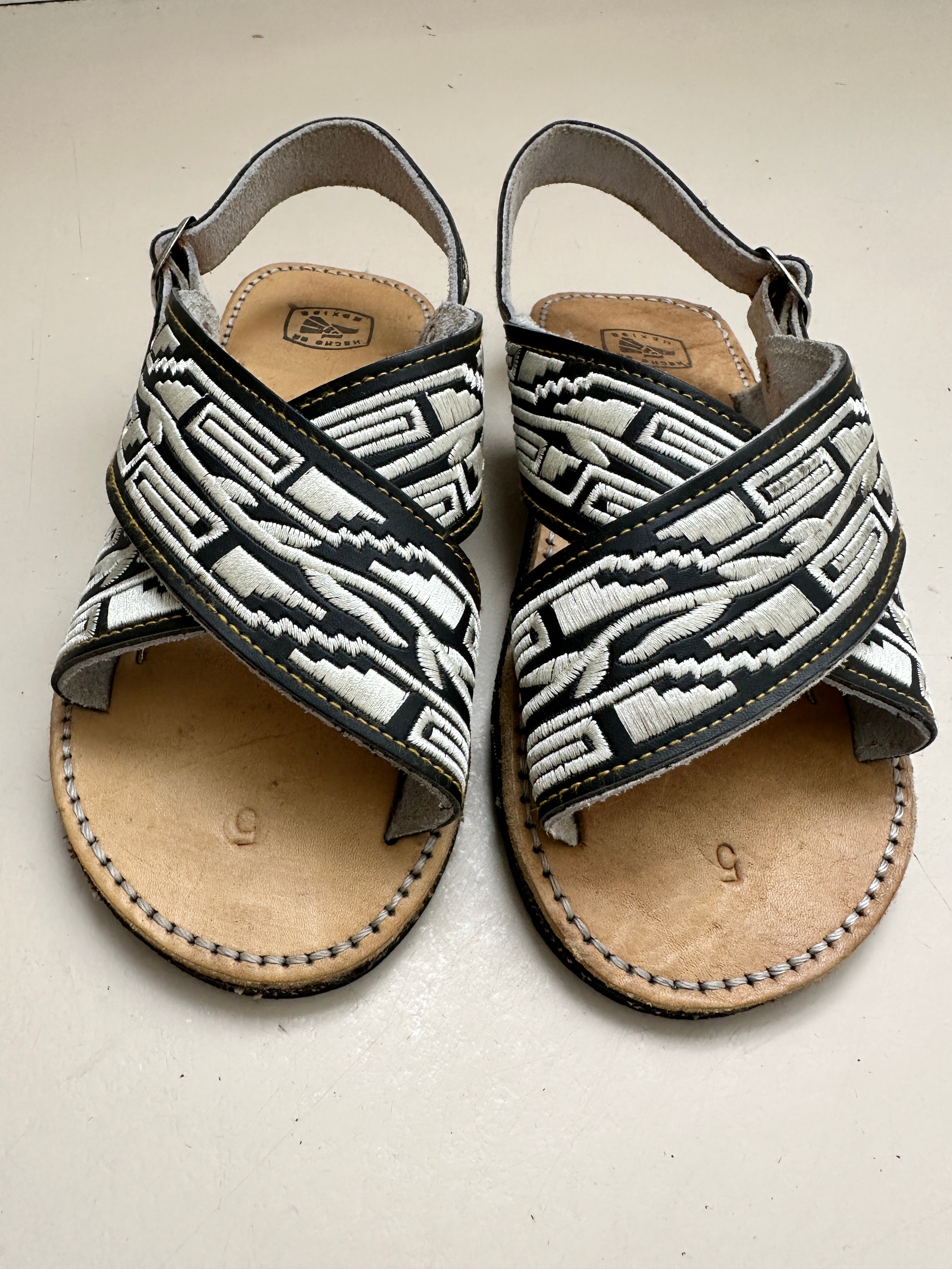 Embroidered Black Sandal | Shoes