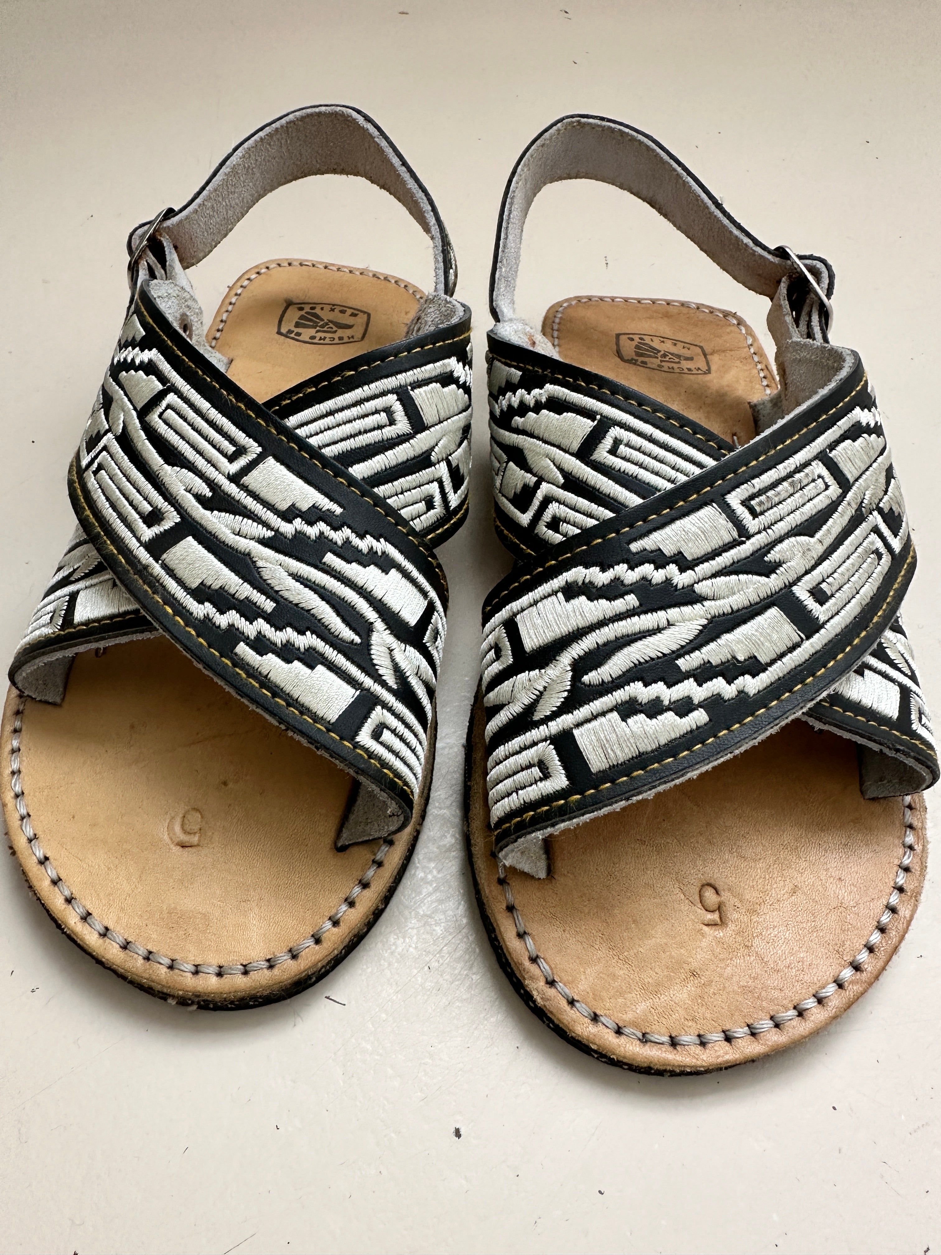 Embroidered Black Sandal | Shoes