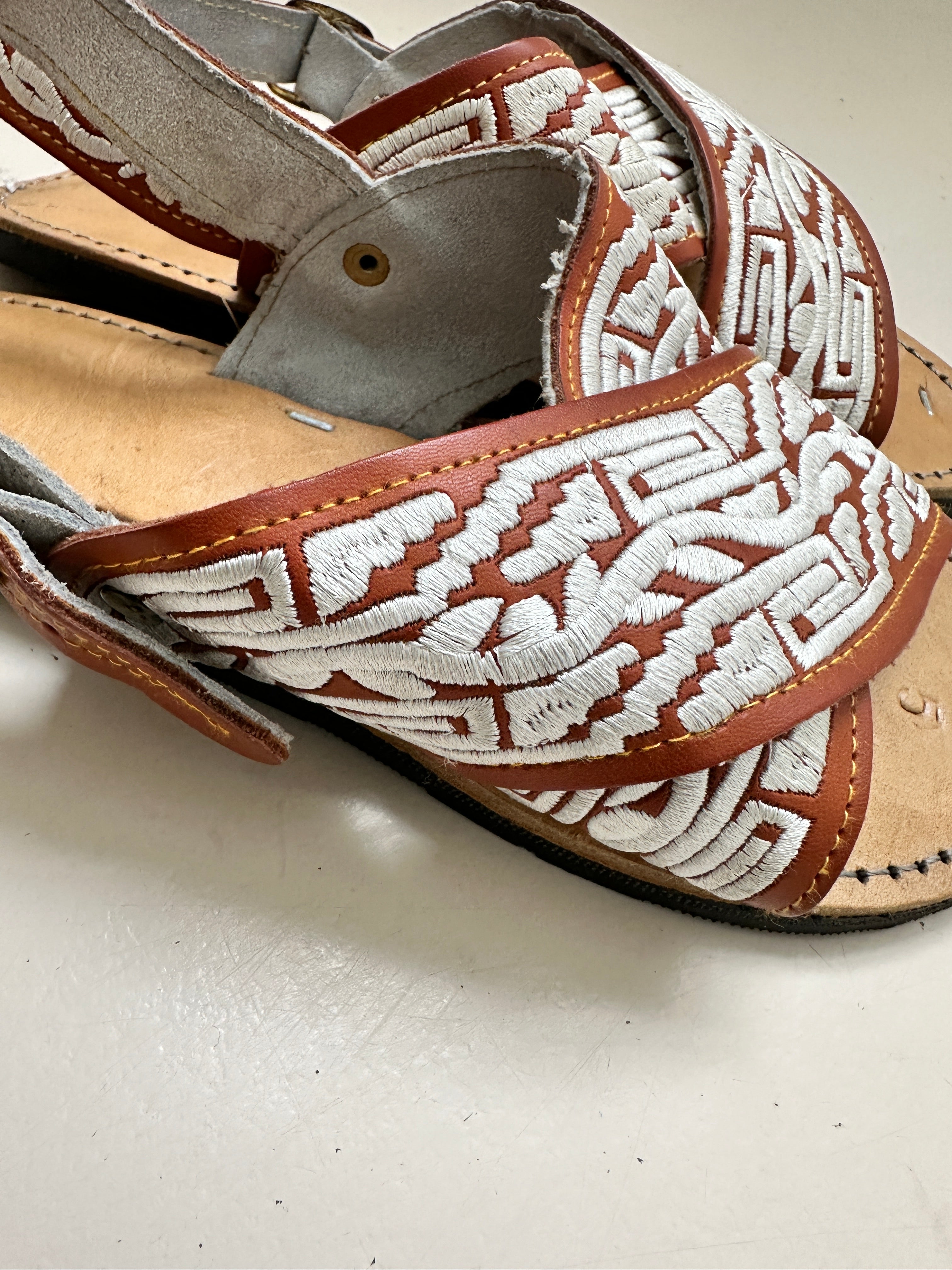 Future Nomads Shoes Embroidered Brown Sandal