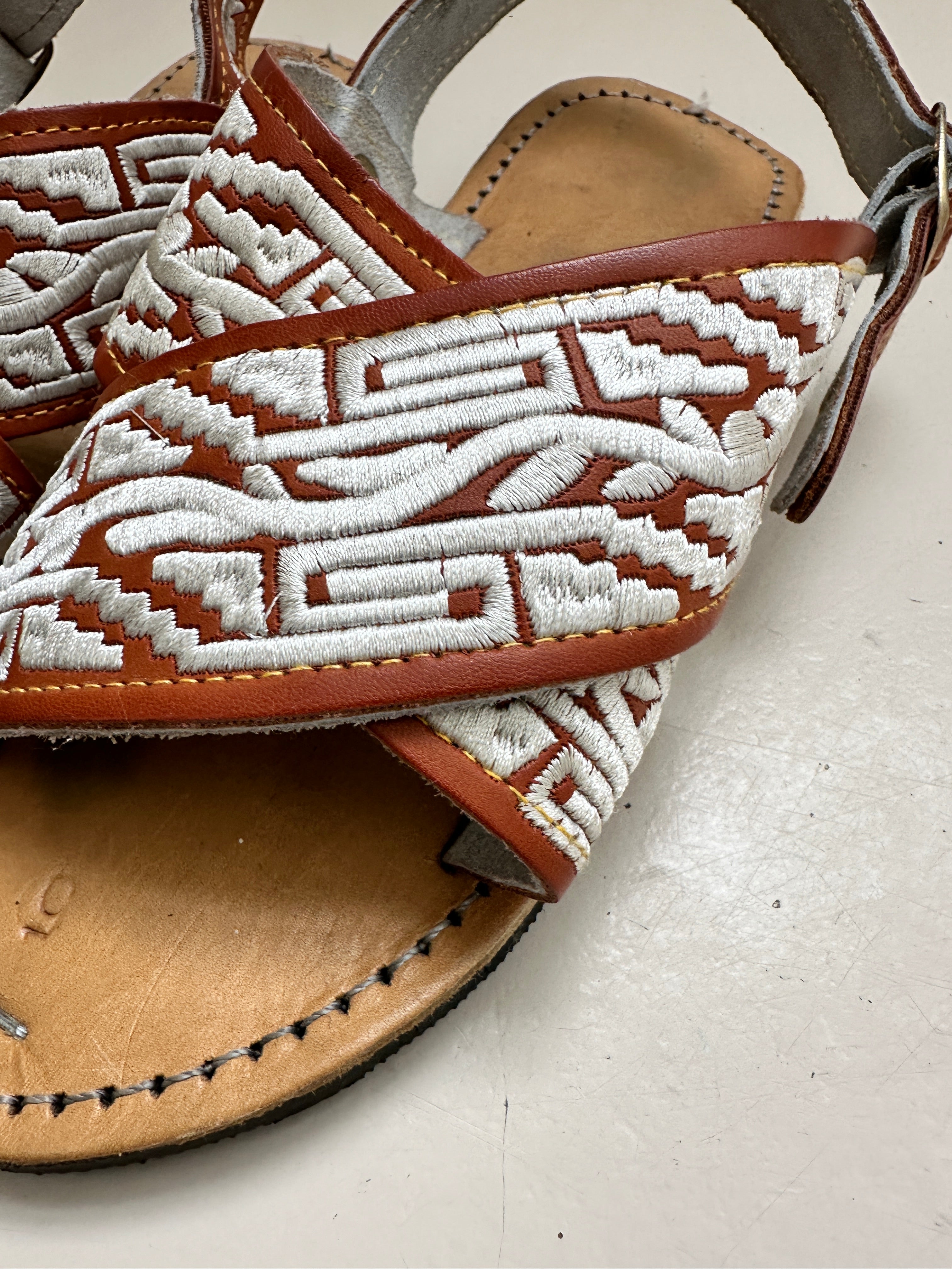 Future Nomads Shoes Embroidered Brown Sandal