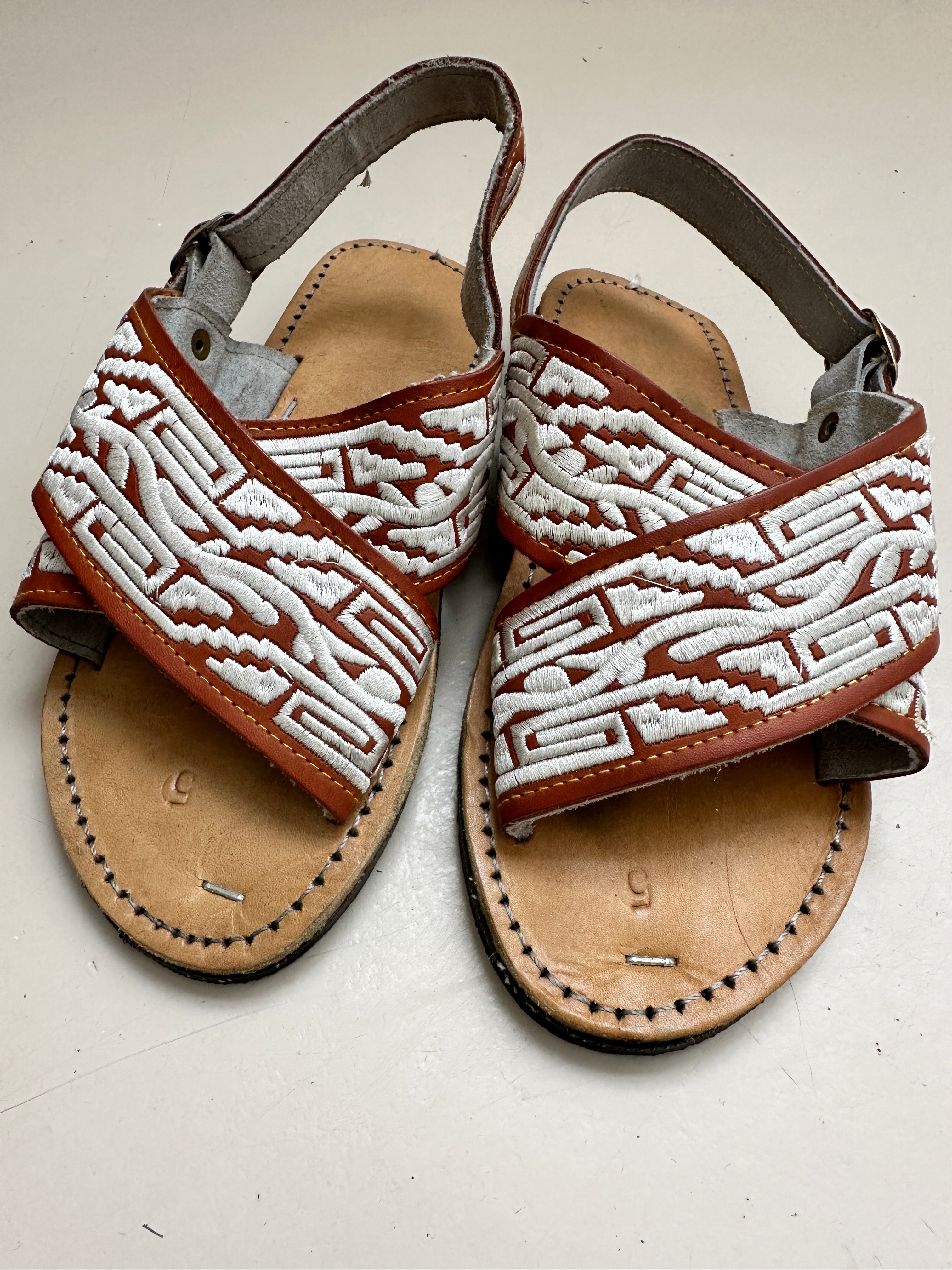 Future Nomads Shoes Embroidered Brown Sandal