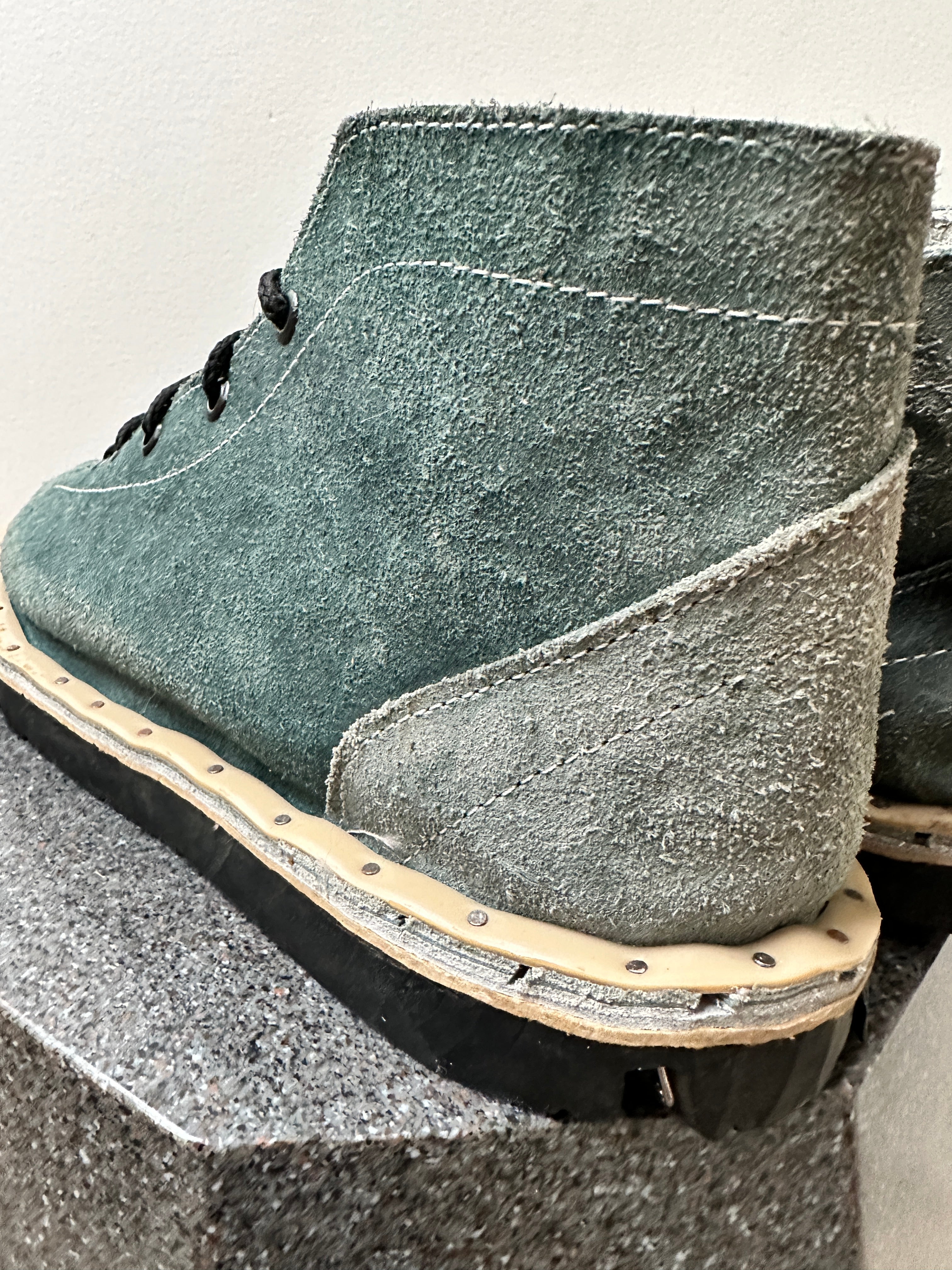 Handmade Boots With Tyre Sole Teal | Shoes