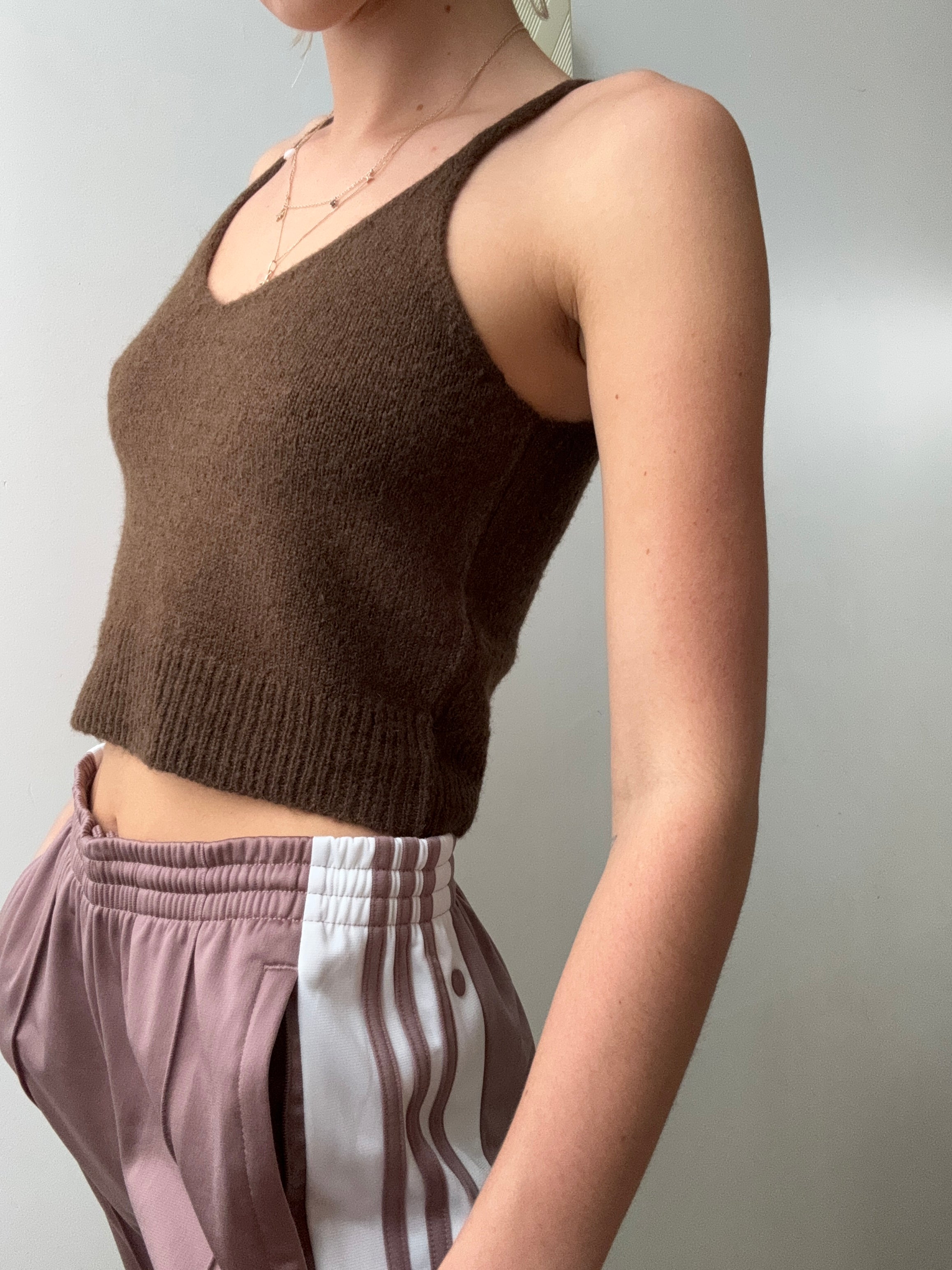 Future Nomads Singlets Small-Medium Chocolate Knit Camisole