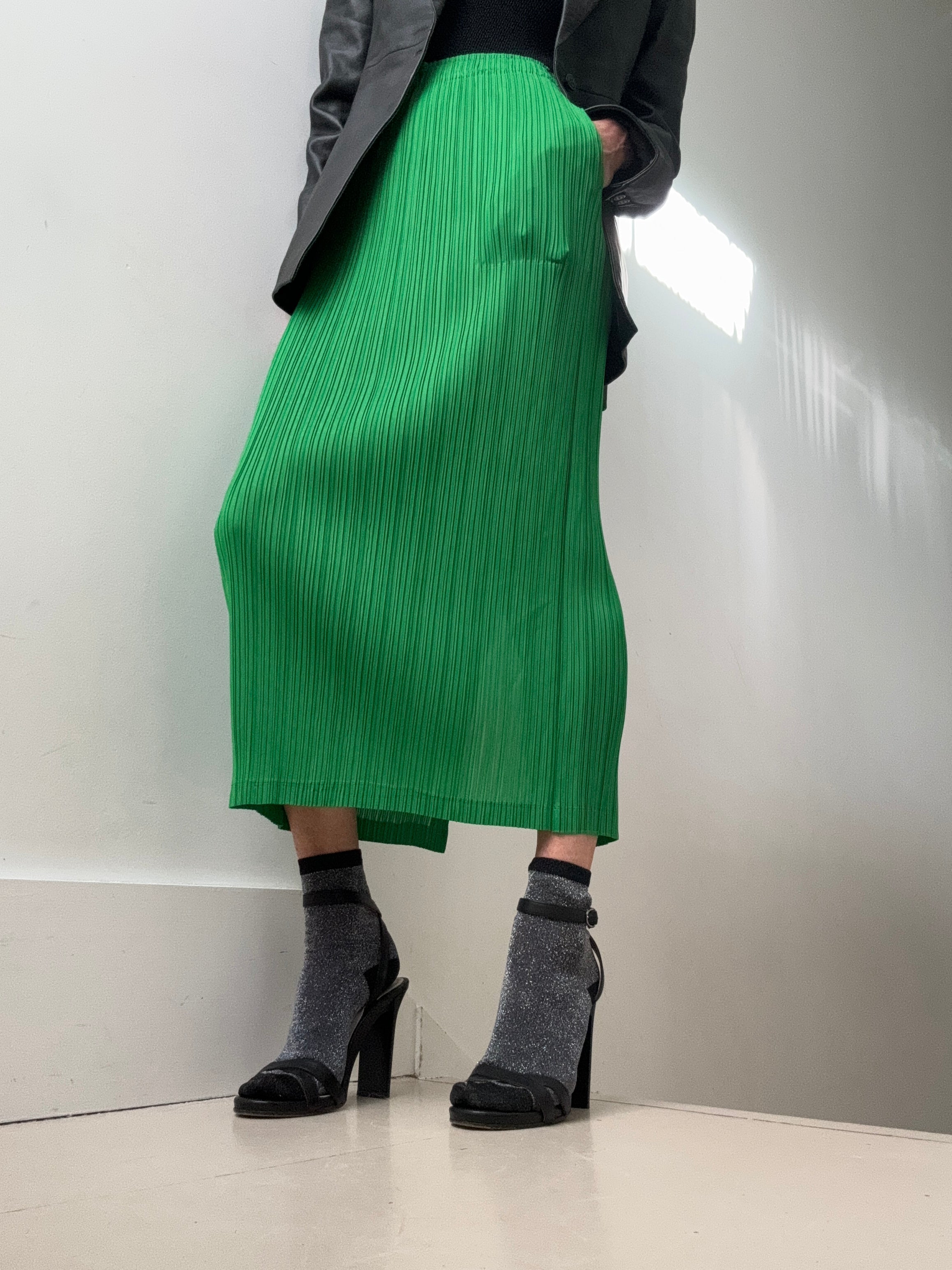 Pleated Skirt Green | Skirts