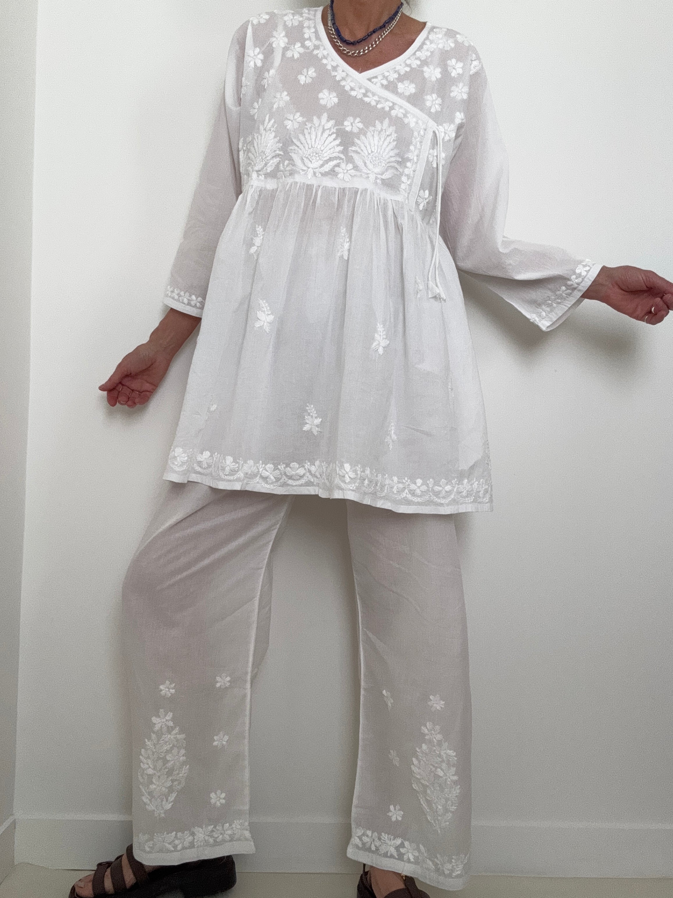 Future Nomads Tops Crossover Tunic Dress & Pants set