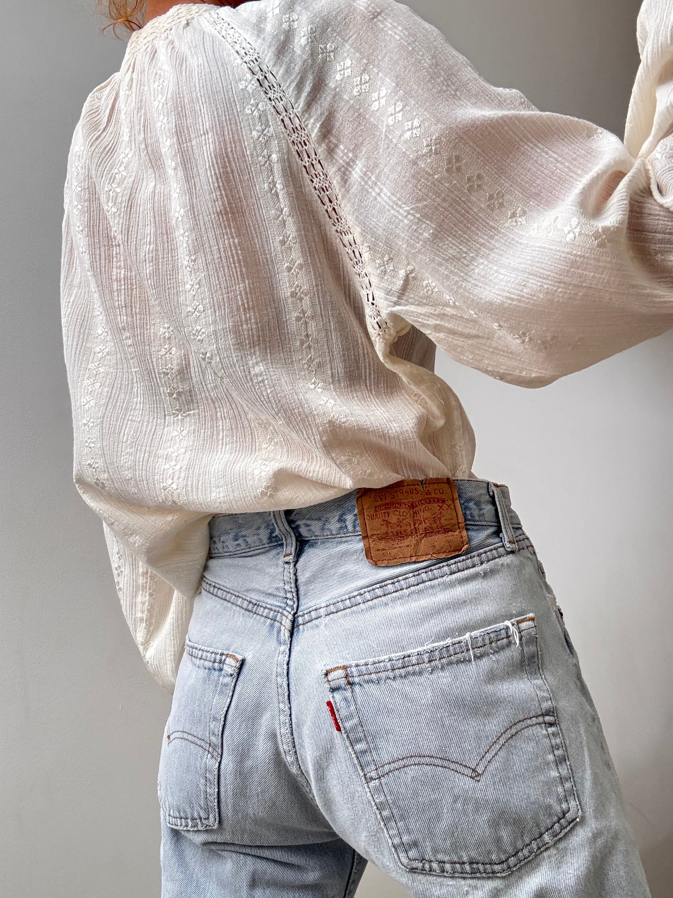 Ibiza Shirt With Crochet Cream | Tops
