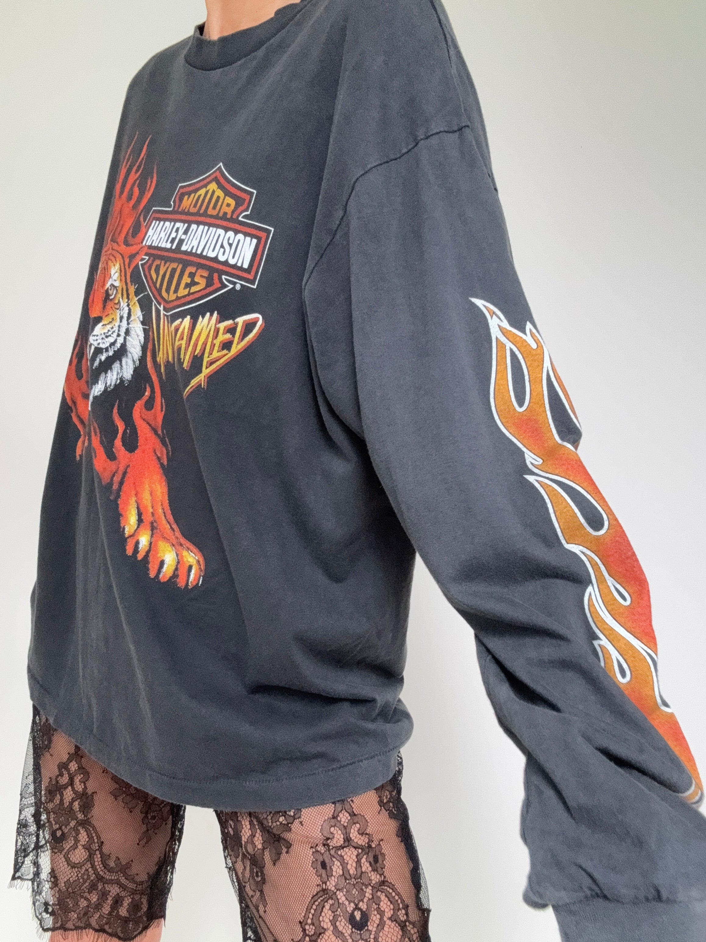 Future Nomads Tops Tiger Harley Davidson Vintage Style Tee