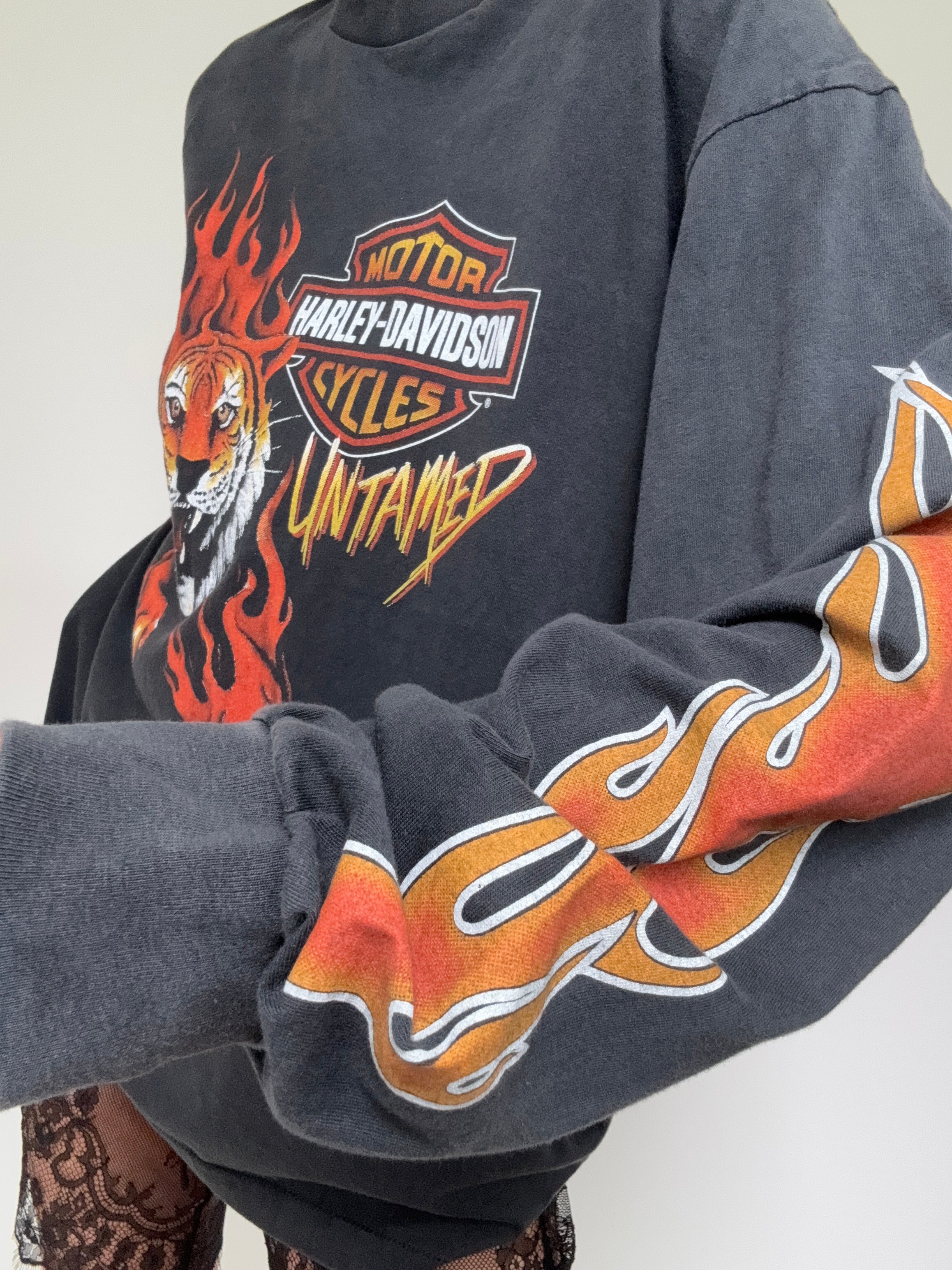 Future Nomads Tops Tiger Harley Davidson Vintage Style Tee
