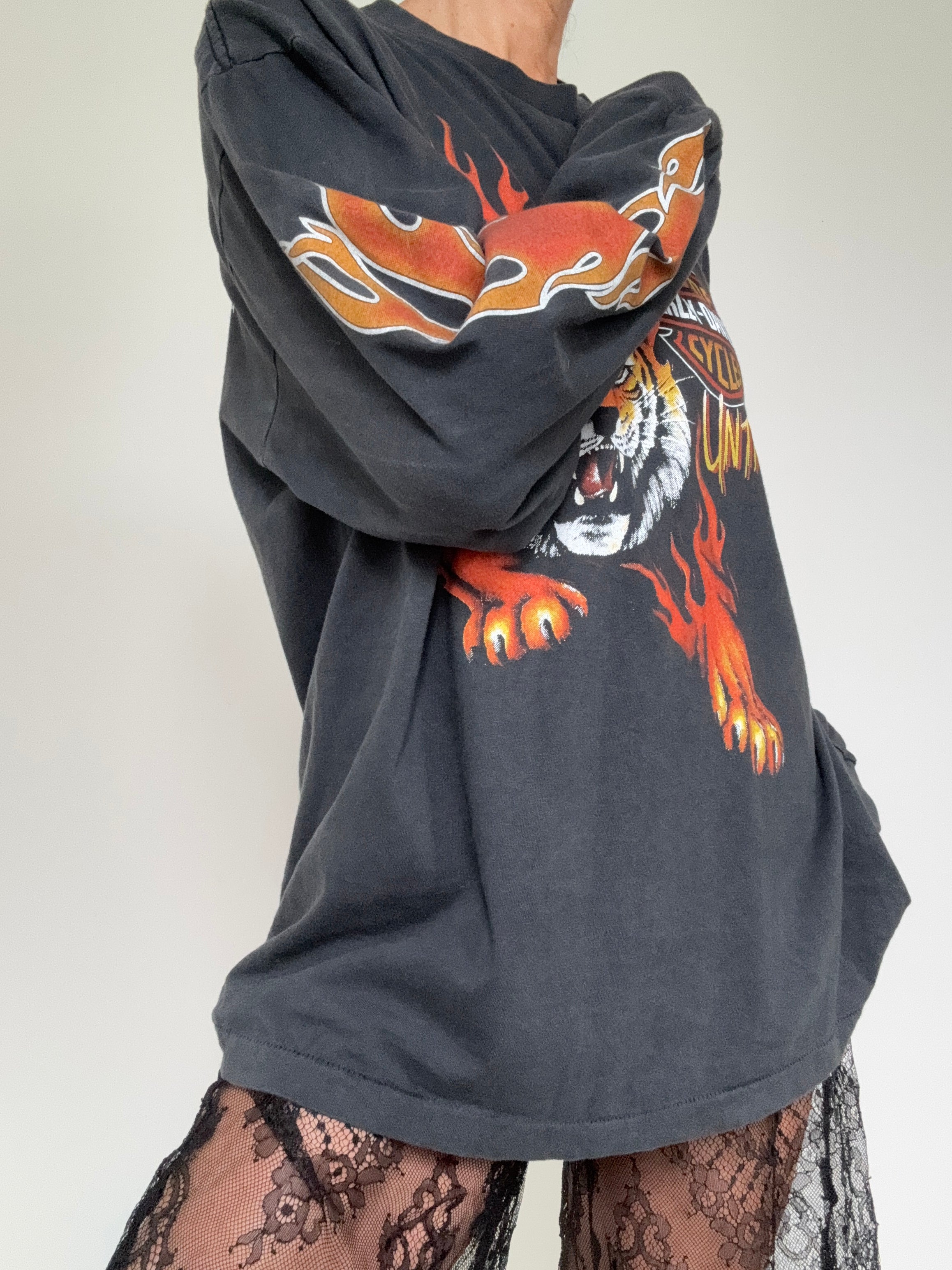 Future Nomads Tops Tiger Harley Davidson Vintage Style Tee