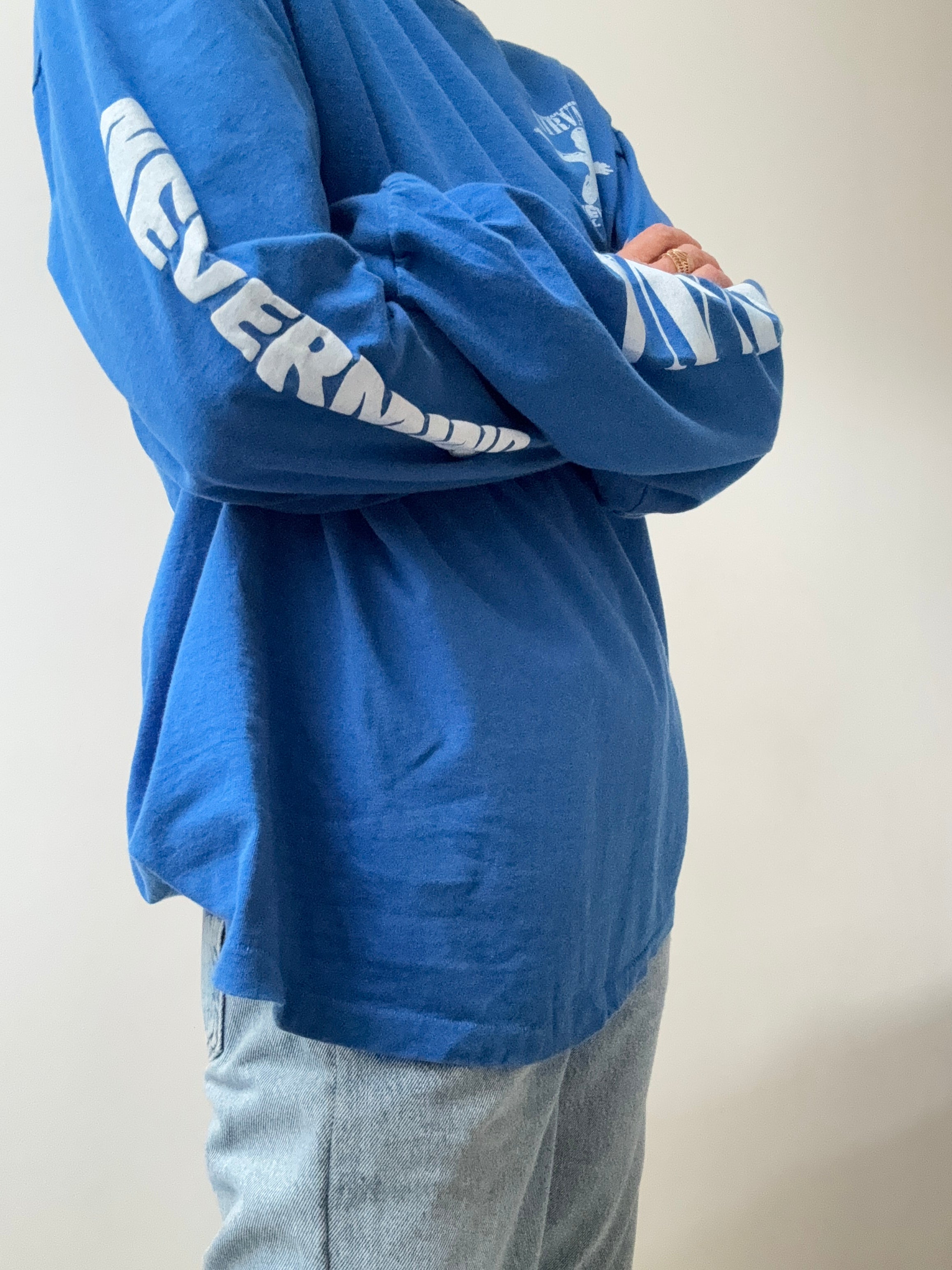 Future Nomads Tops Vintage Style Nevermind Blue Tee Long Sleeve