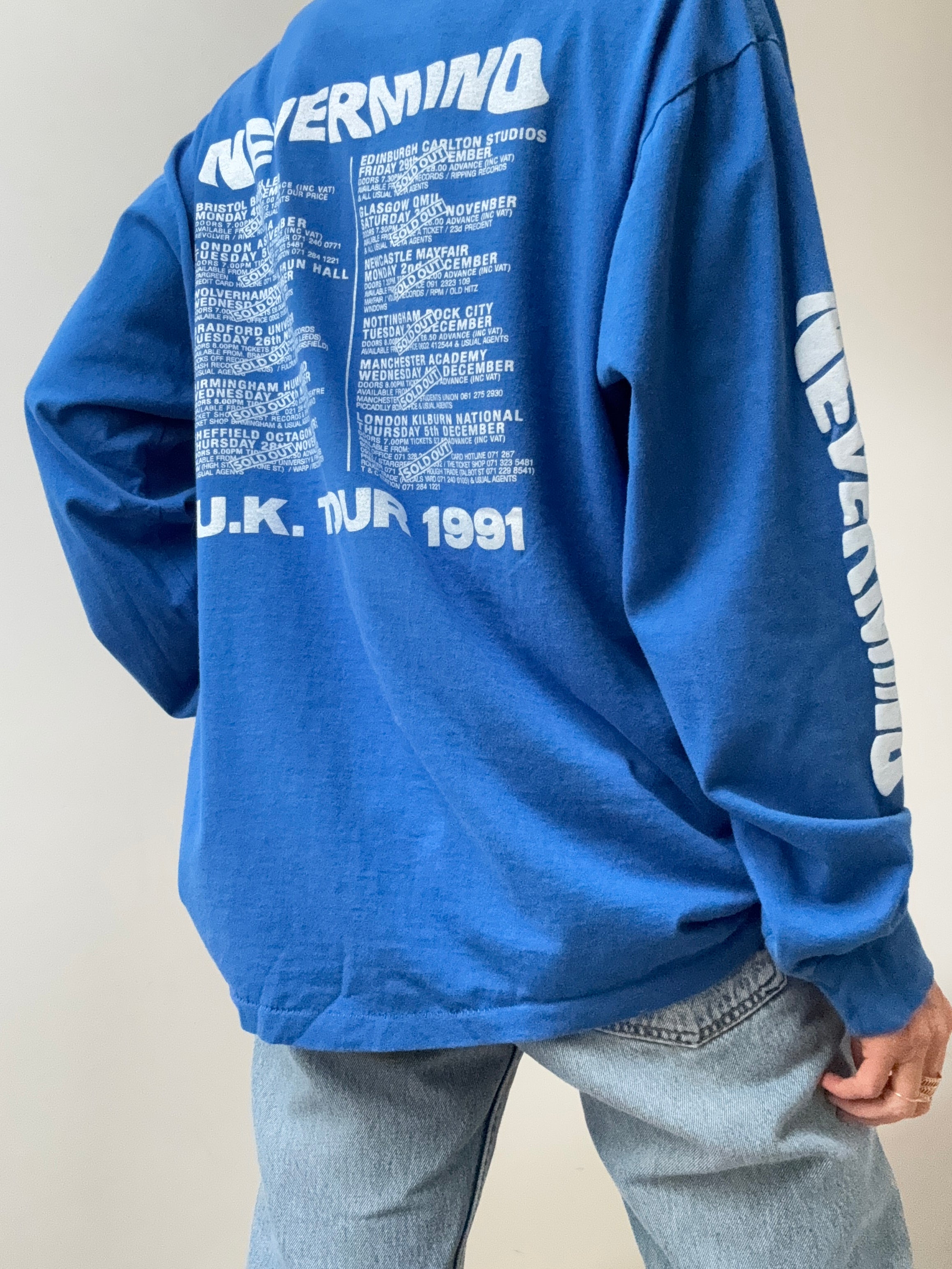 Future Nomads Tops Vintage Style Nevermind Blue Tee Long Sleeve