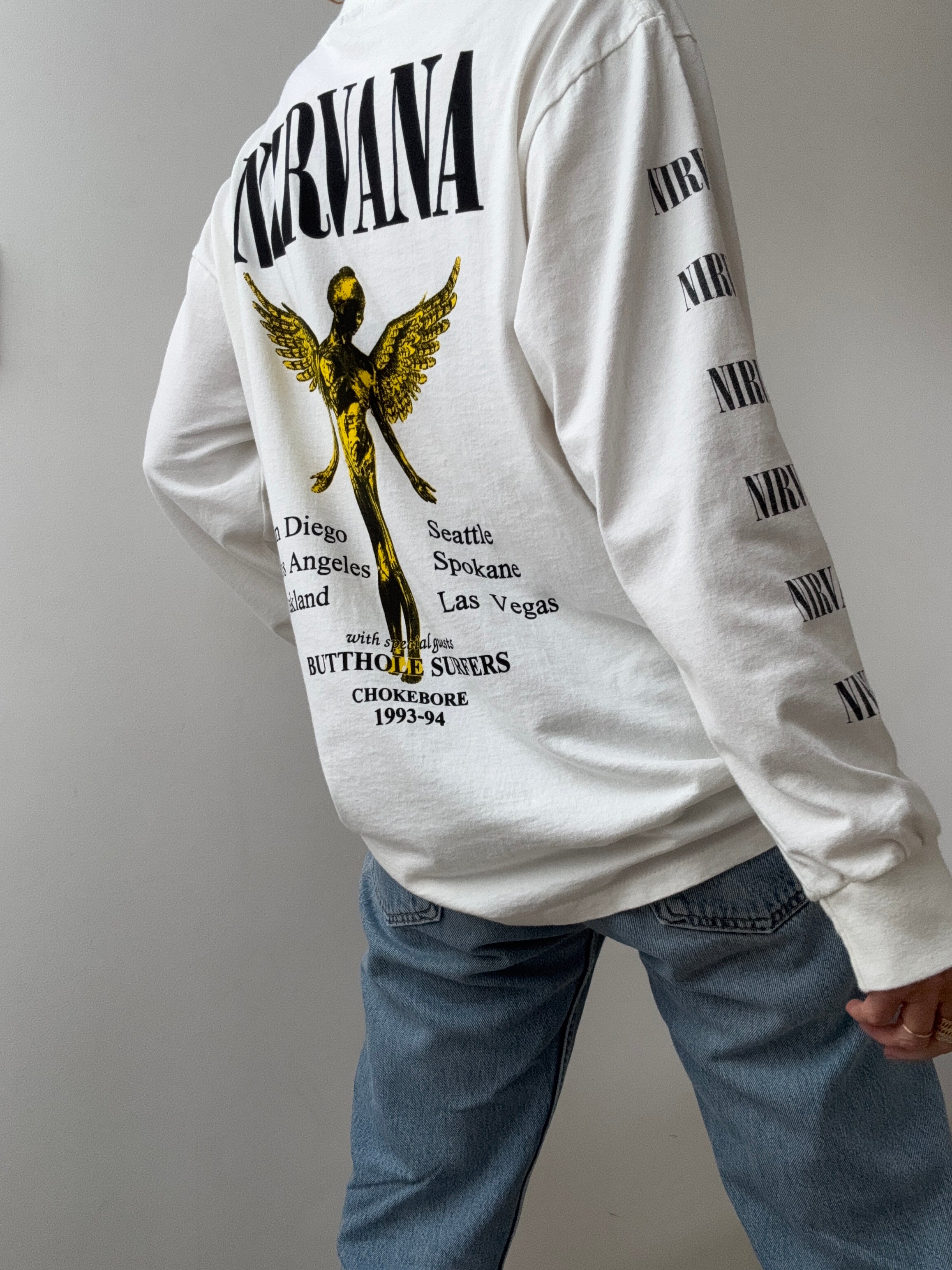 Vintage Style Nirvana Face Tee Longsleeve | Tops
