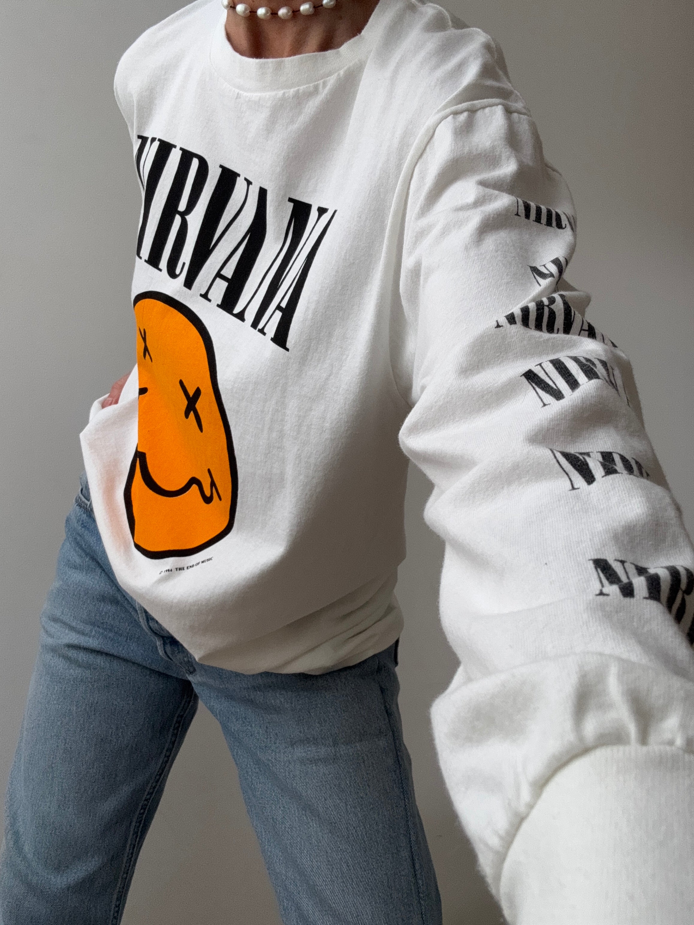 Vintage Style Nirvana Face Tee Longsleeve | Tops