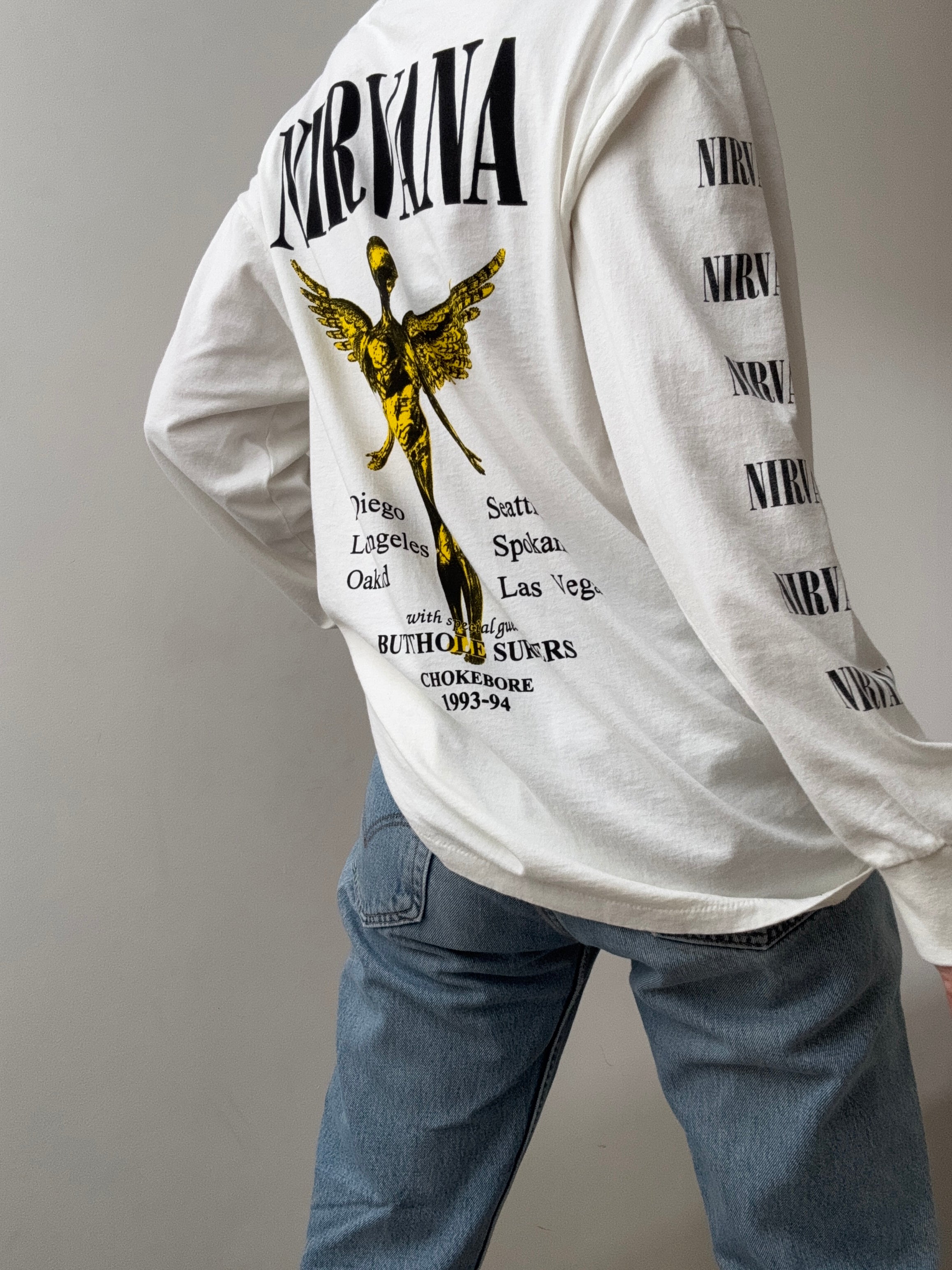 Vintage Style Nirvana Face Tee Longsleeve | Tops