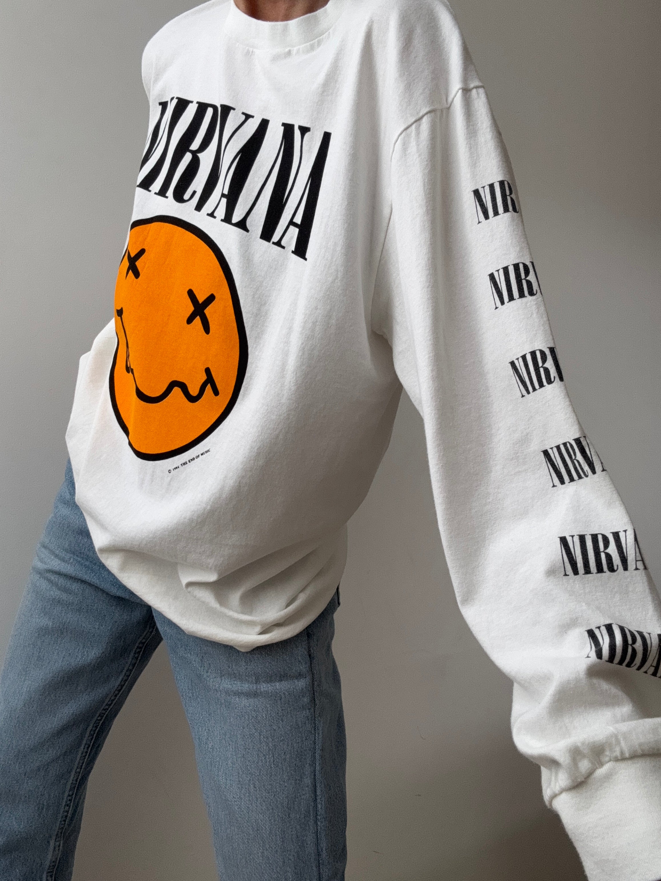 Vintage Style Nirvana Face Tee Longsleeve | Tops