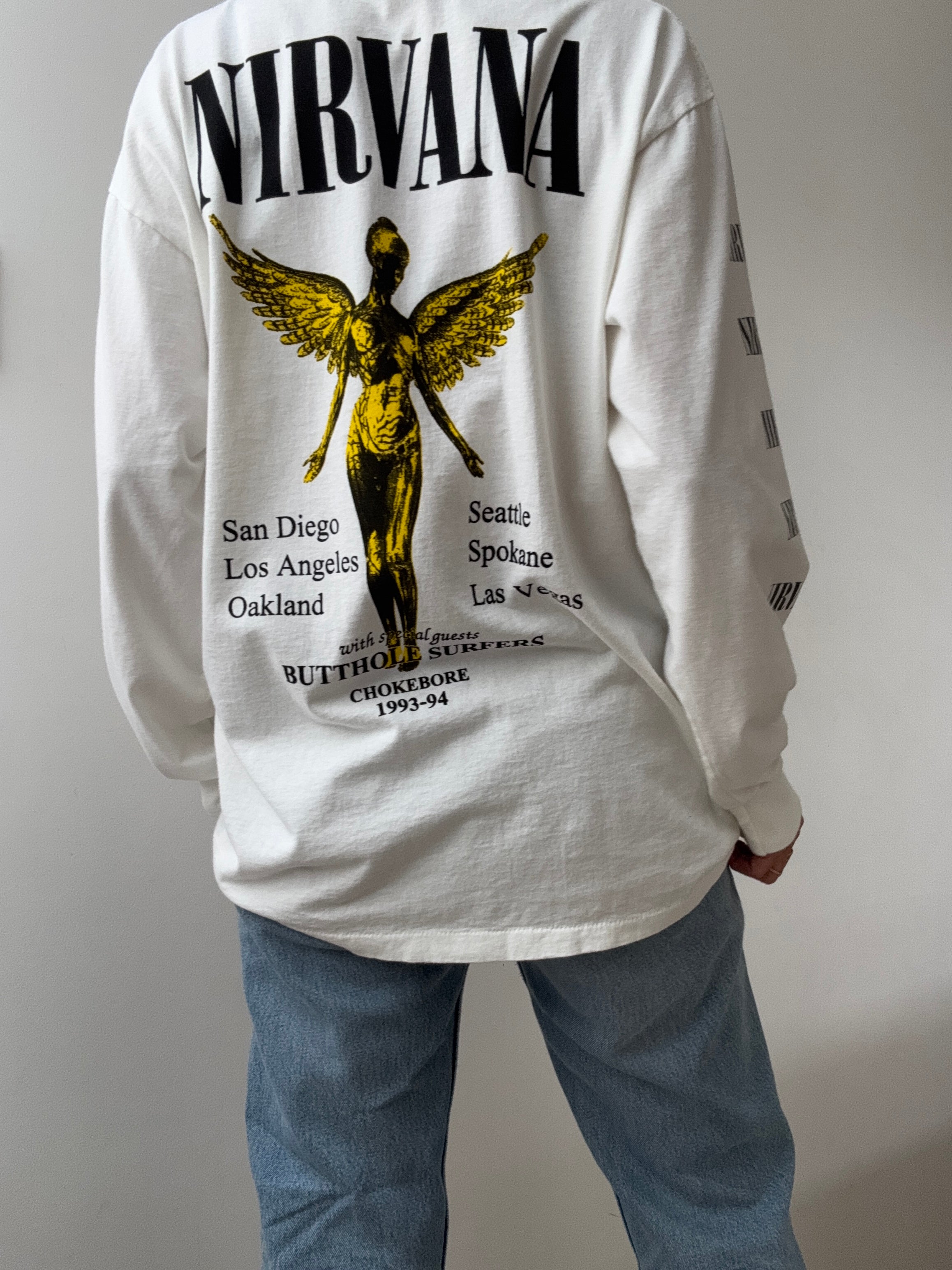 Vintage Style Nirvana Face Tee Longsleeve | Tops