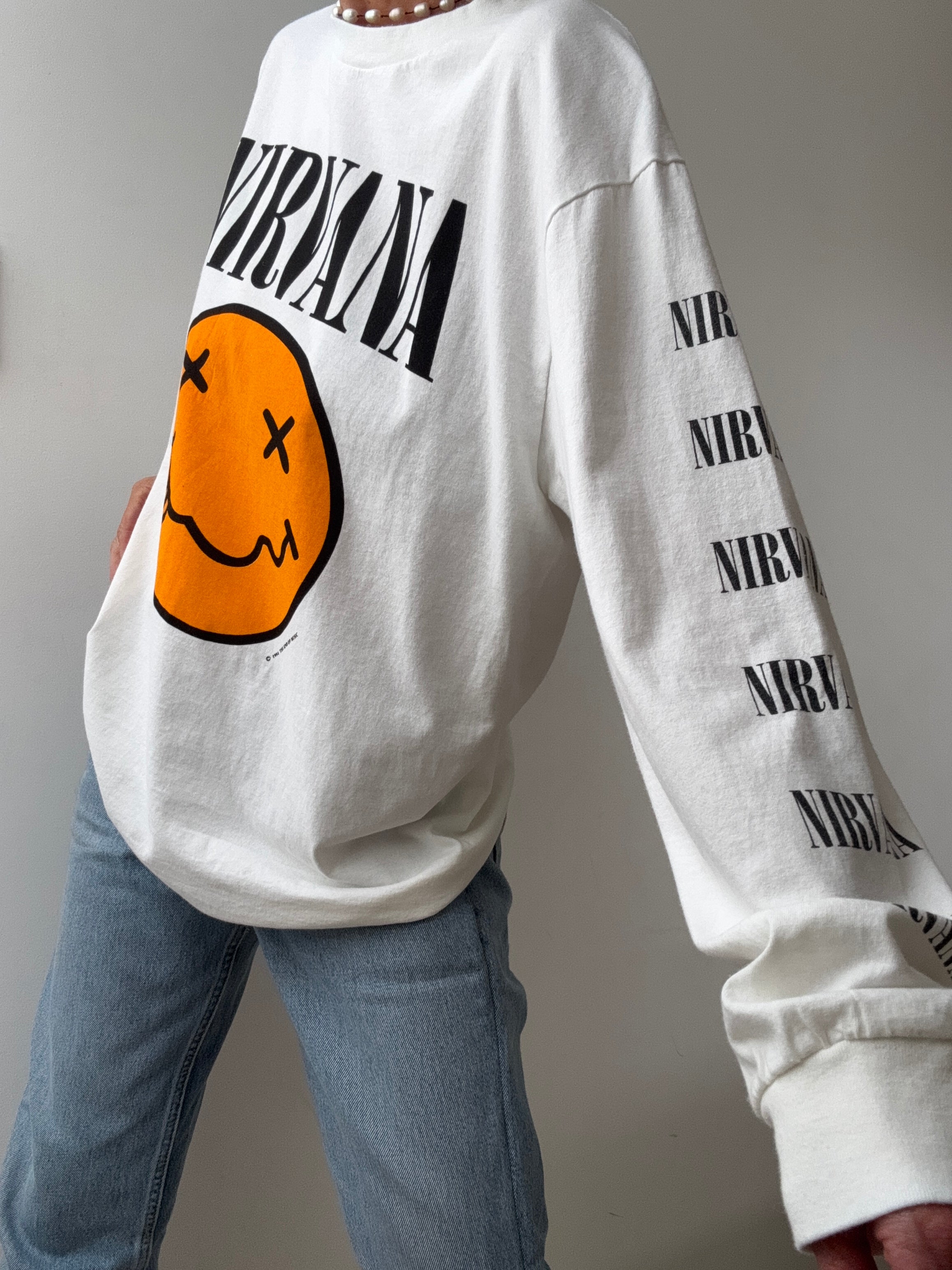 Vintage Style Nirvana Face Tee Longsleeve | Tops