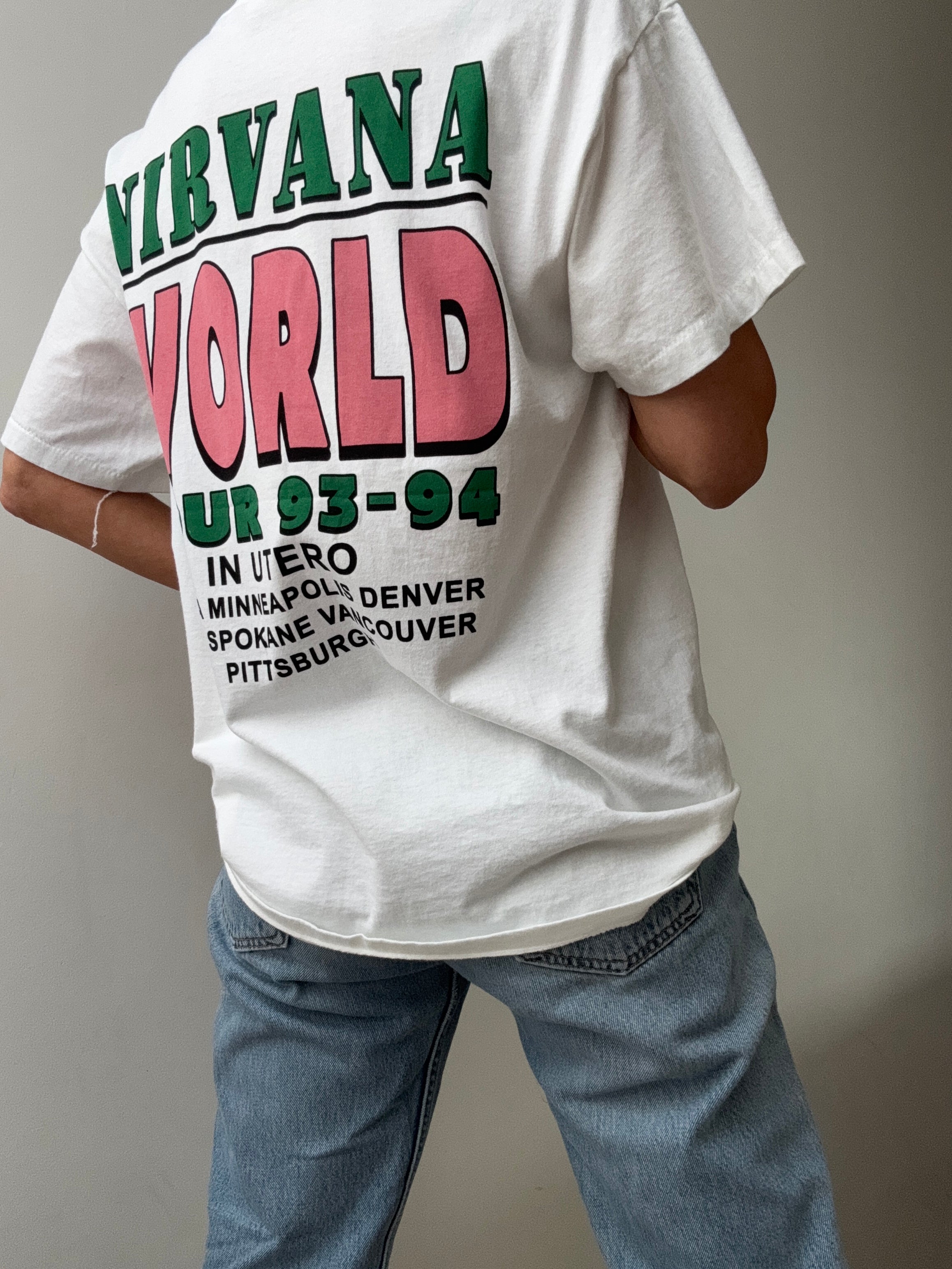 Vintage Style Nirvana World Tour Tee | Tops