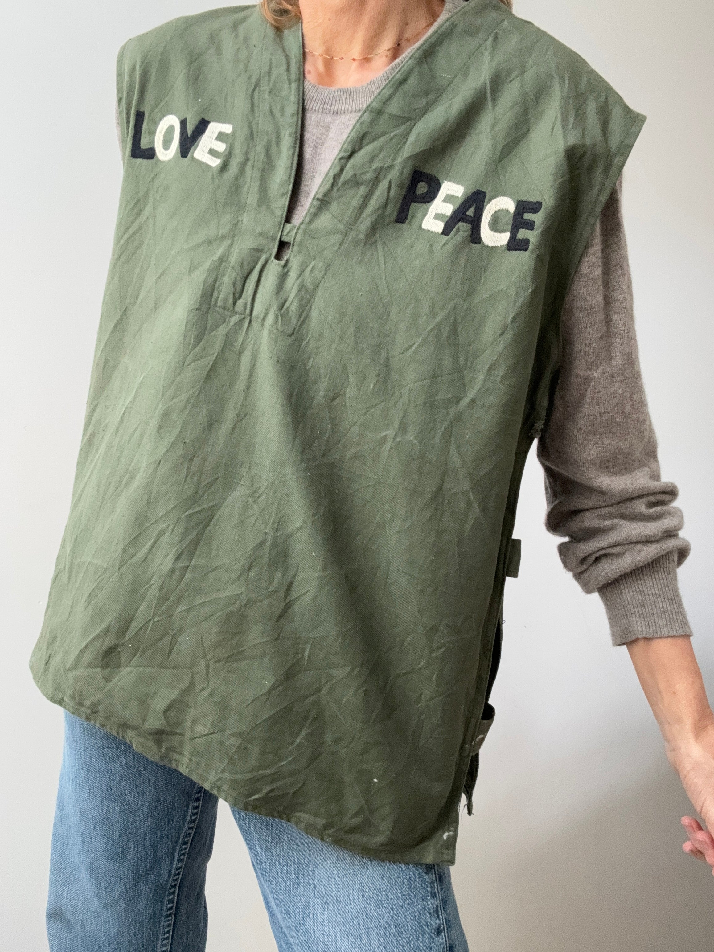 Future Nomads Vests Large Love Peace Army Vest AW240