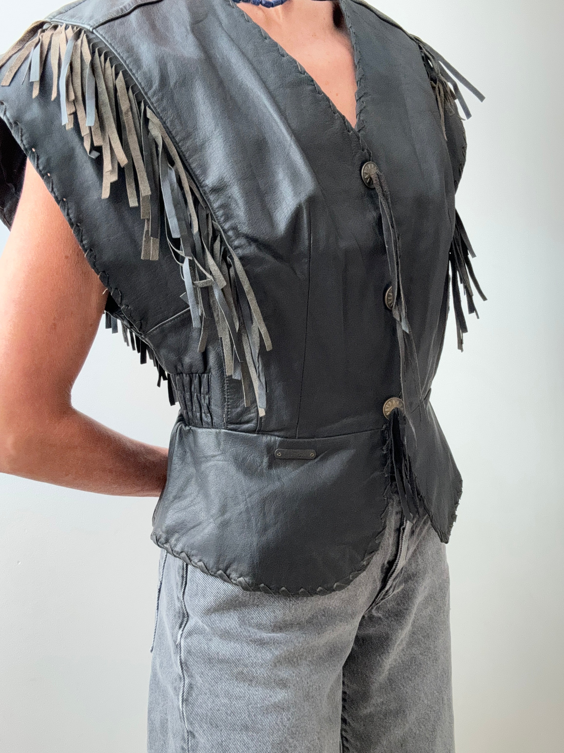 Vintage Harley Davidson Leather Vest. | Vests