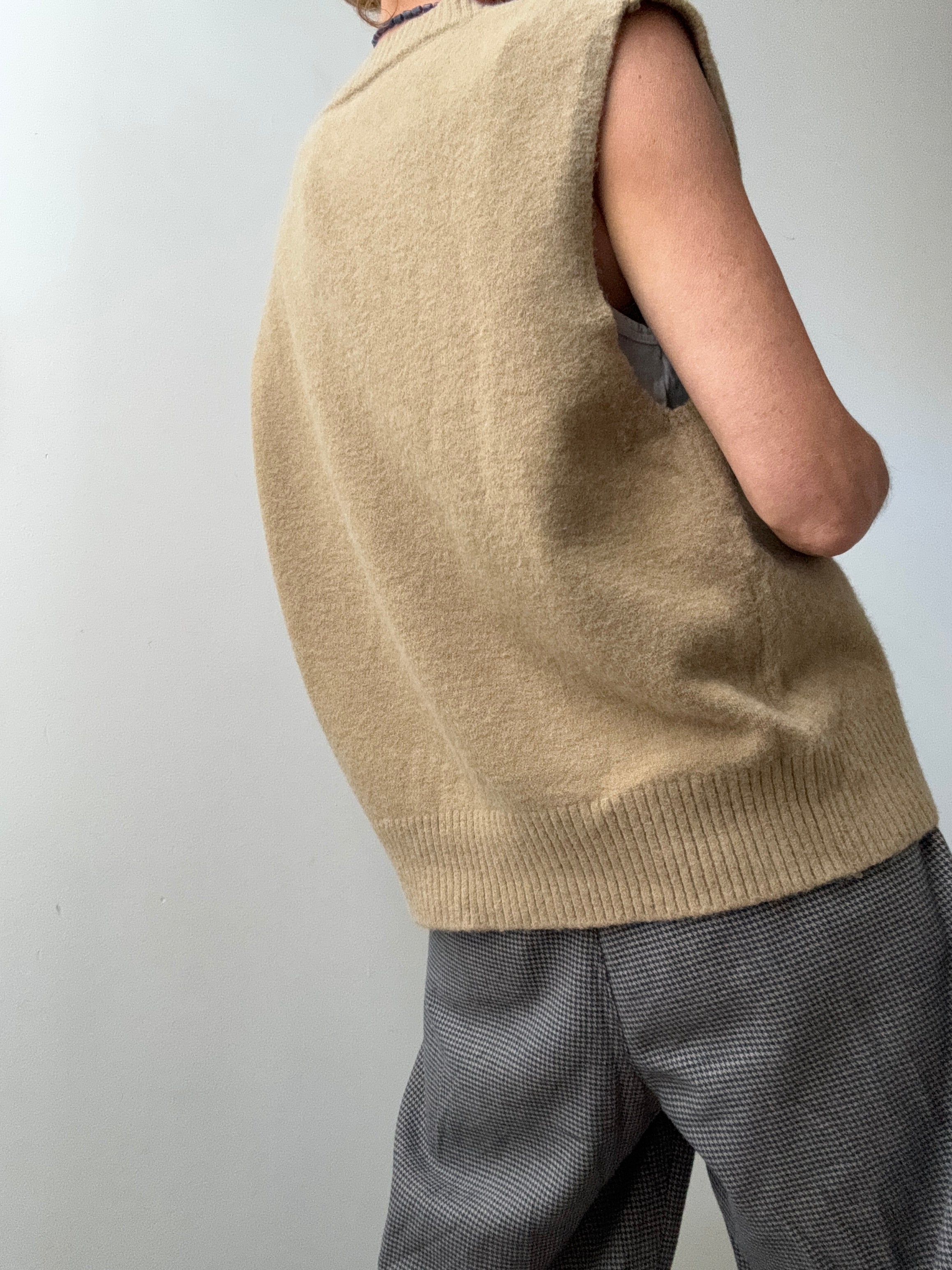 Blended Winter Knit Vest Tan | Vests