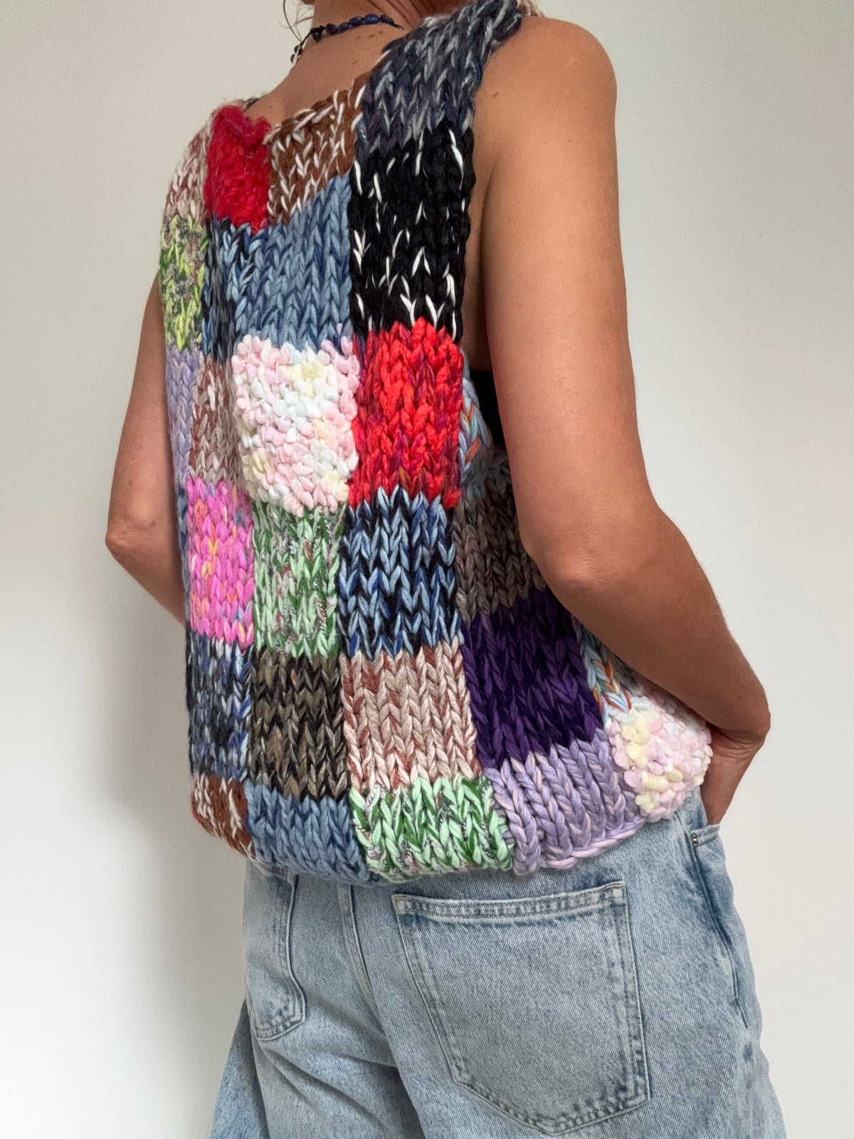 Patchwork Knit Vest