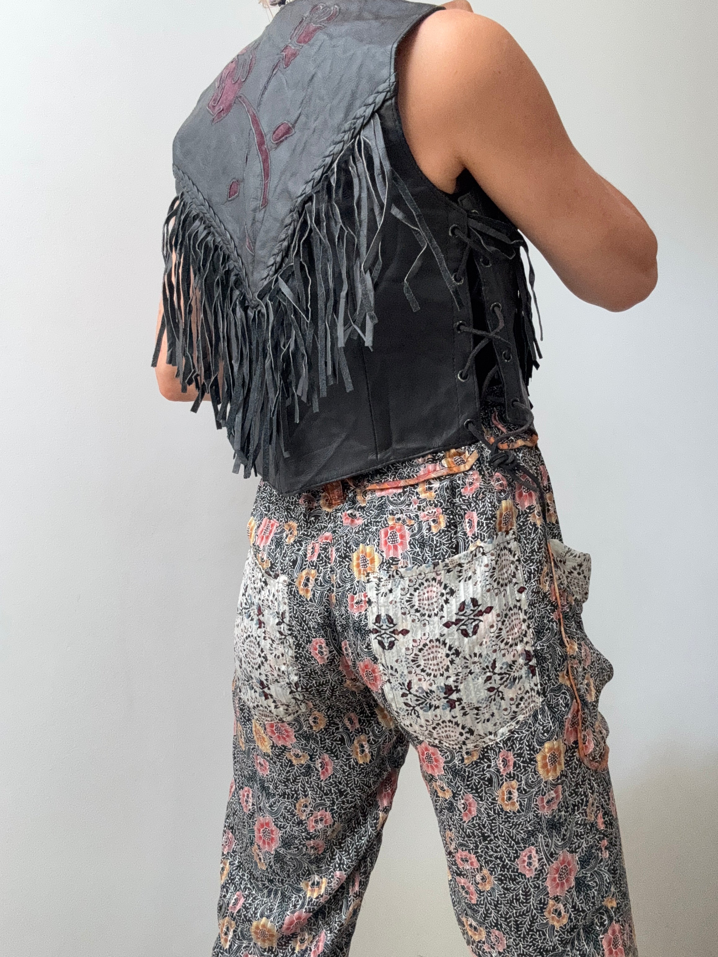 Vintage Roses Leather Vest | Vests