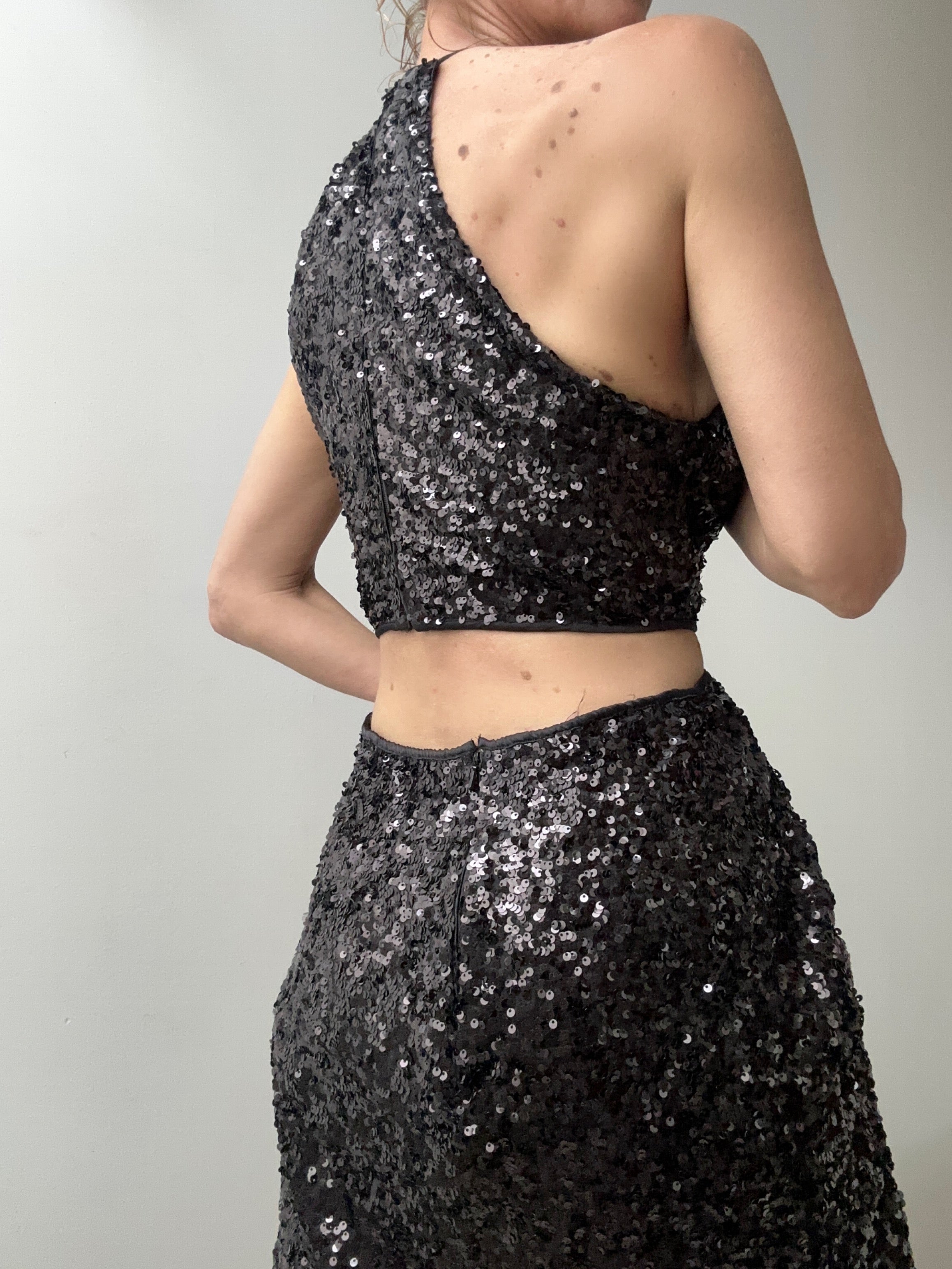 Ganni Dresses Ganni Strappy Backless Sequin Dress Black