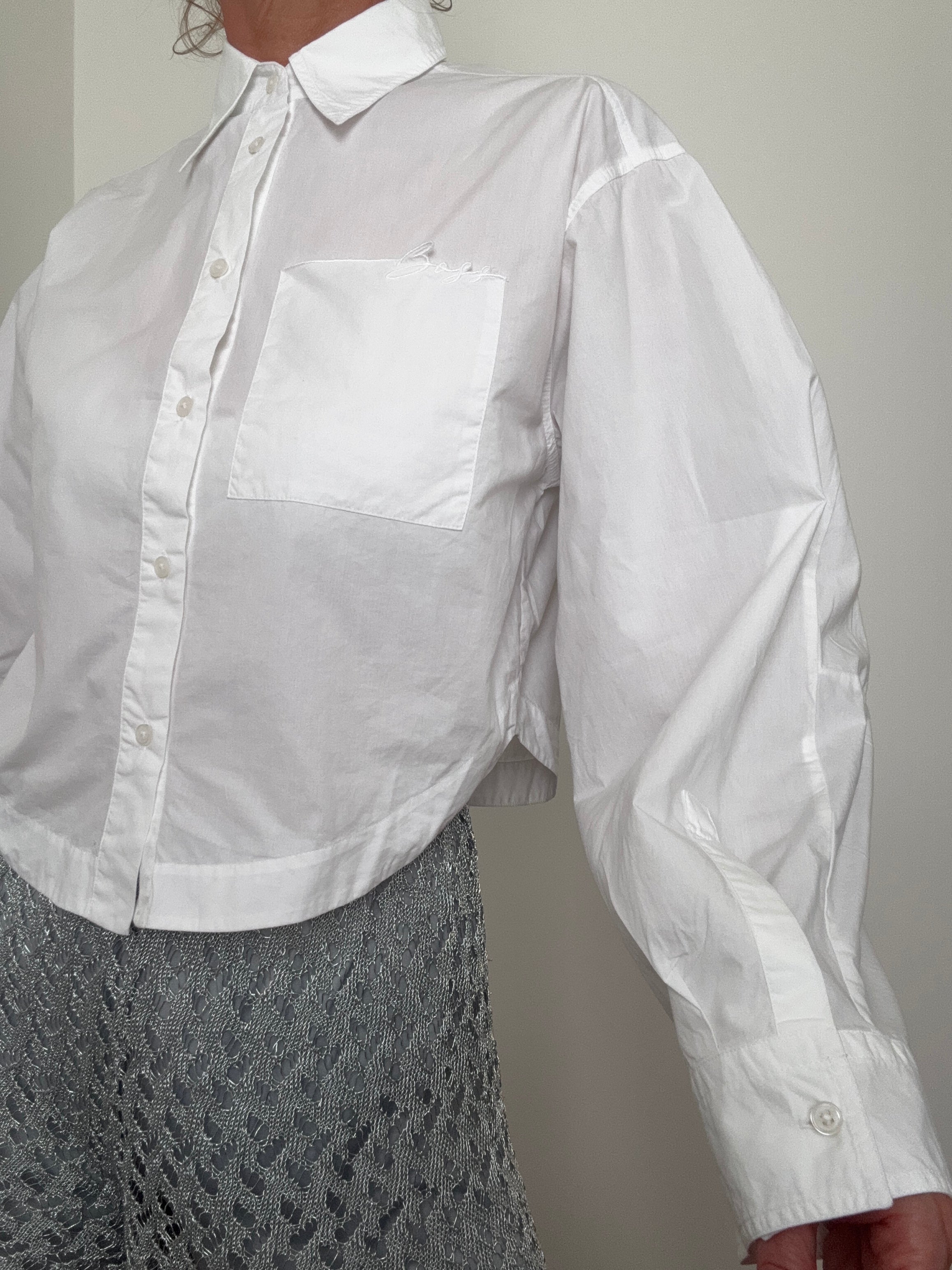 Hugo Boss Tops Cropped Logo Shirt