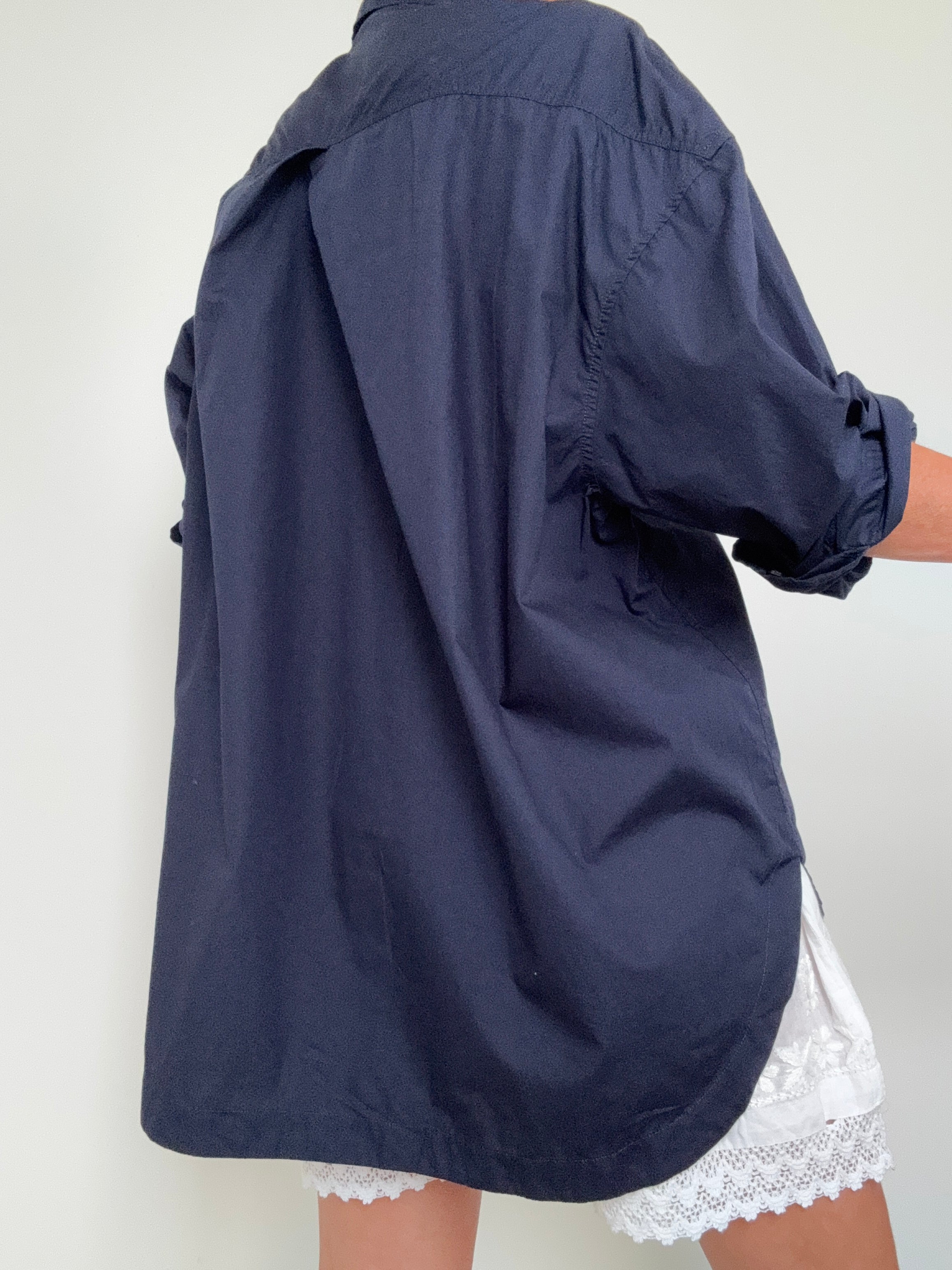 Oversize Fit Blouse Navy | Tops