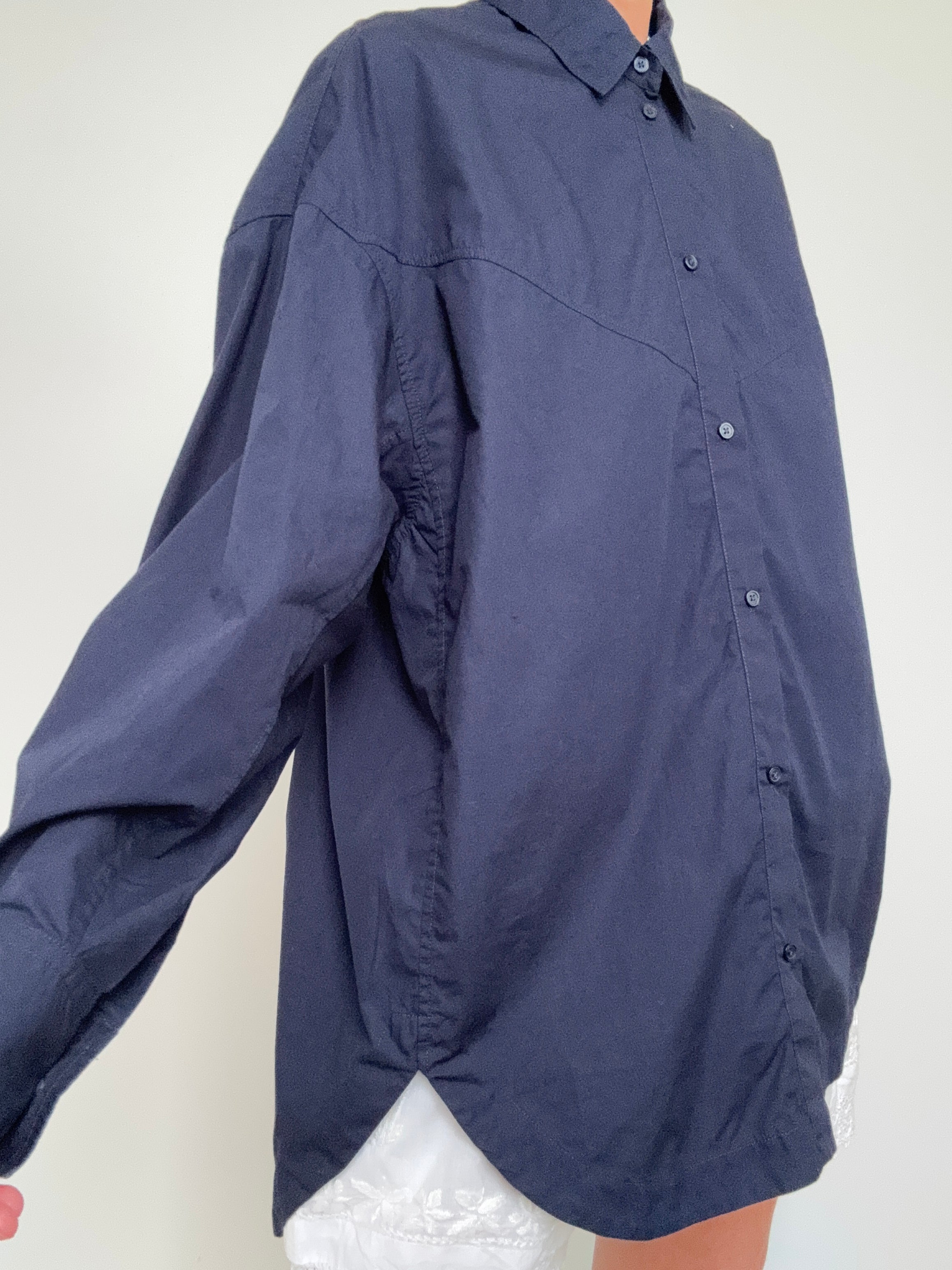 Oversize Fit Blouse Navy | Tops