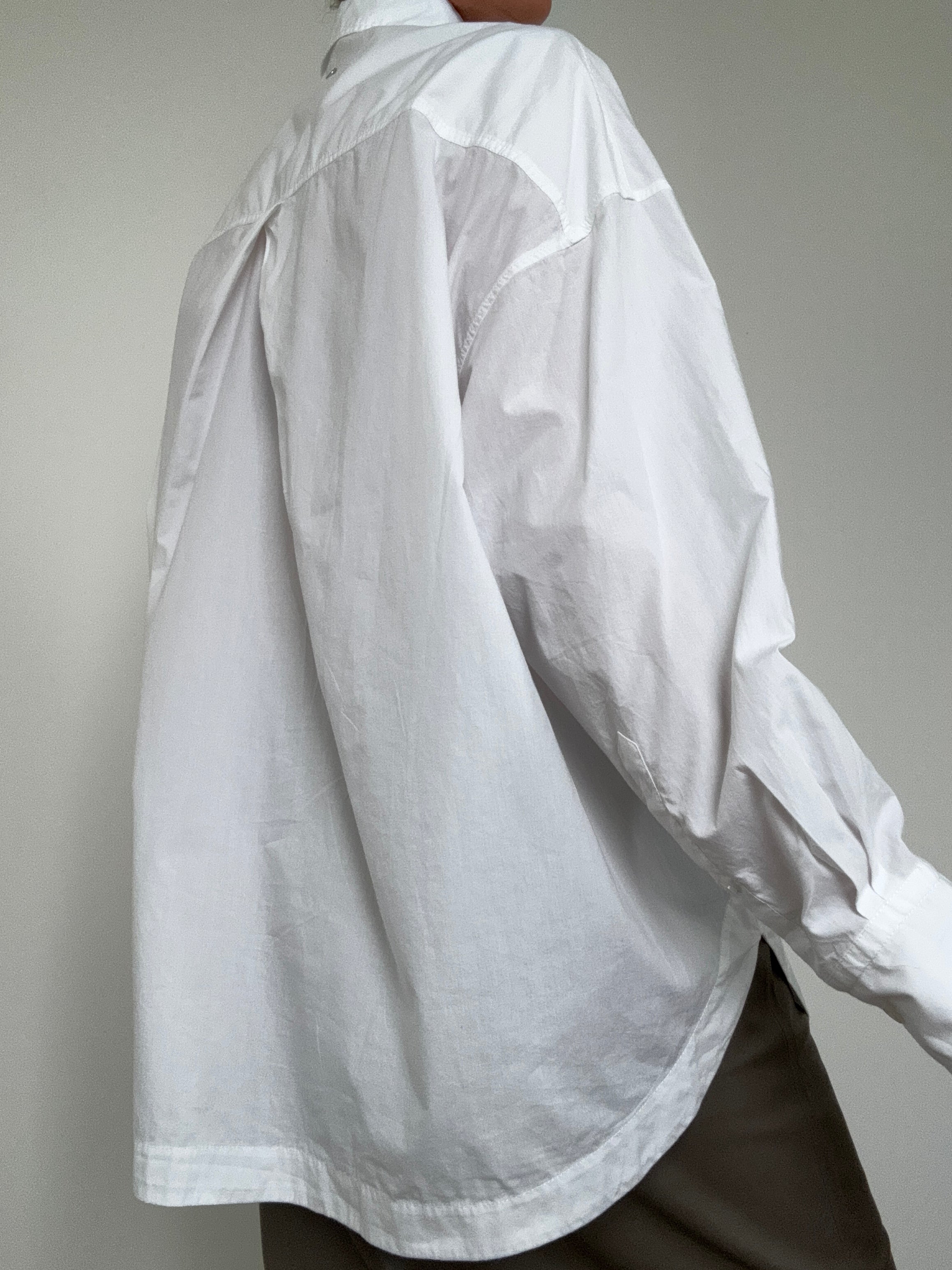 Oversized White Cotton Shirt | Tops