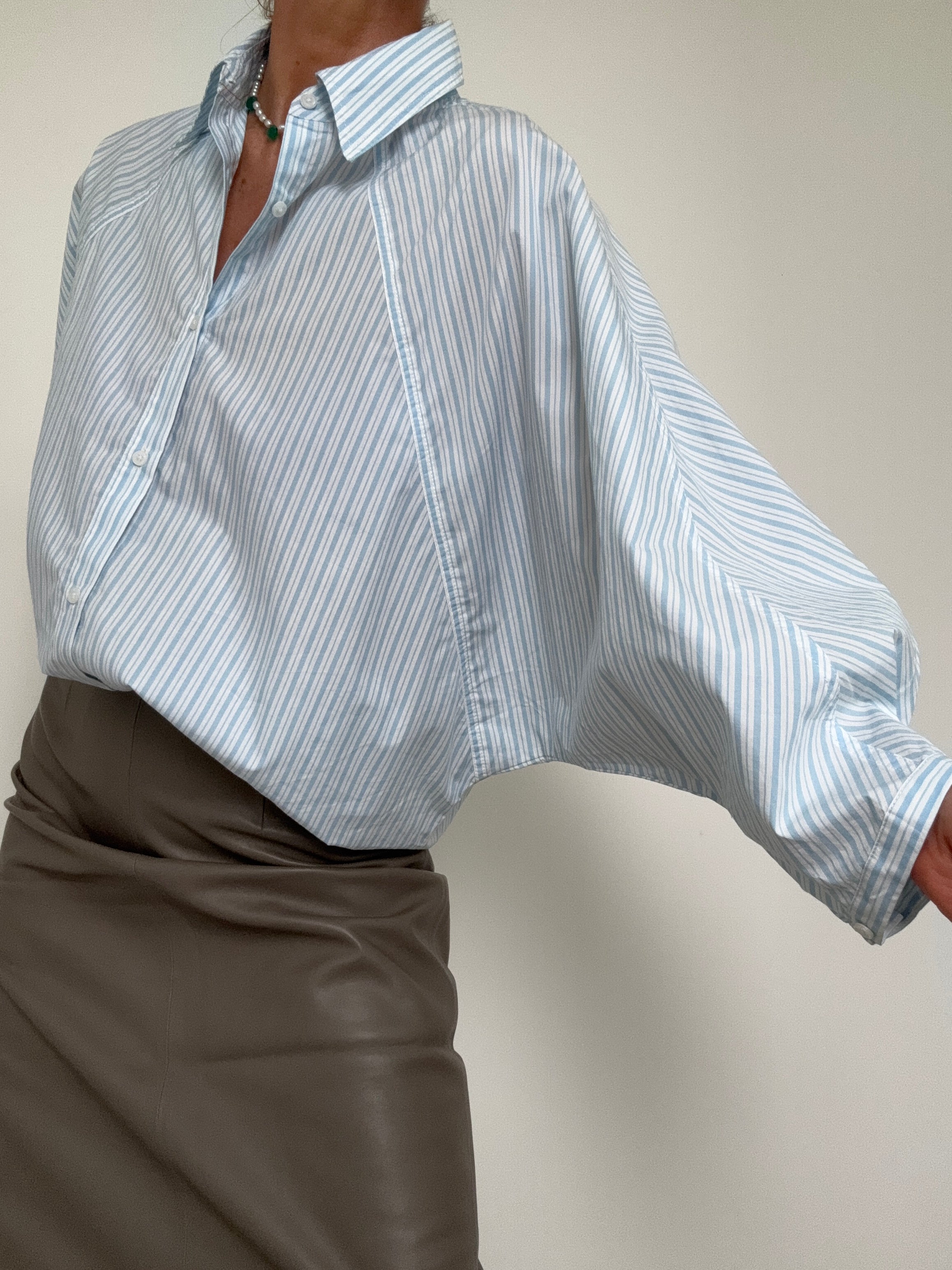 Relaxed Fit Blouse Blue Stripe | Tops