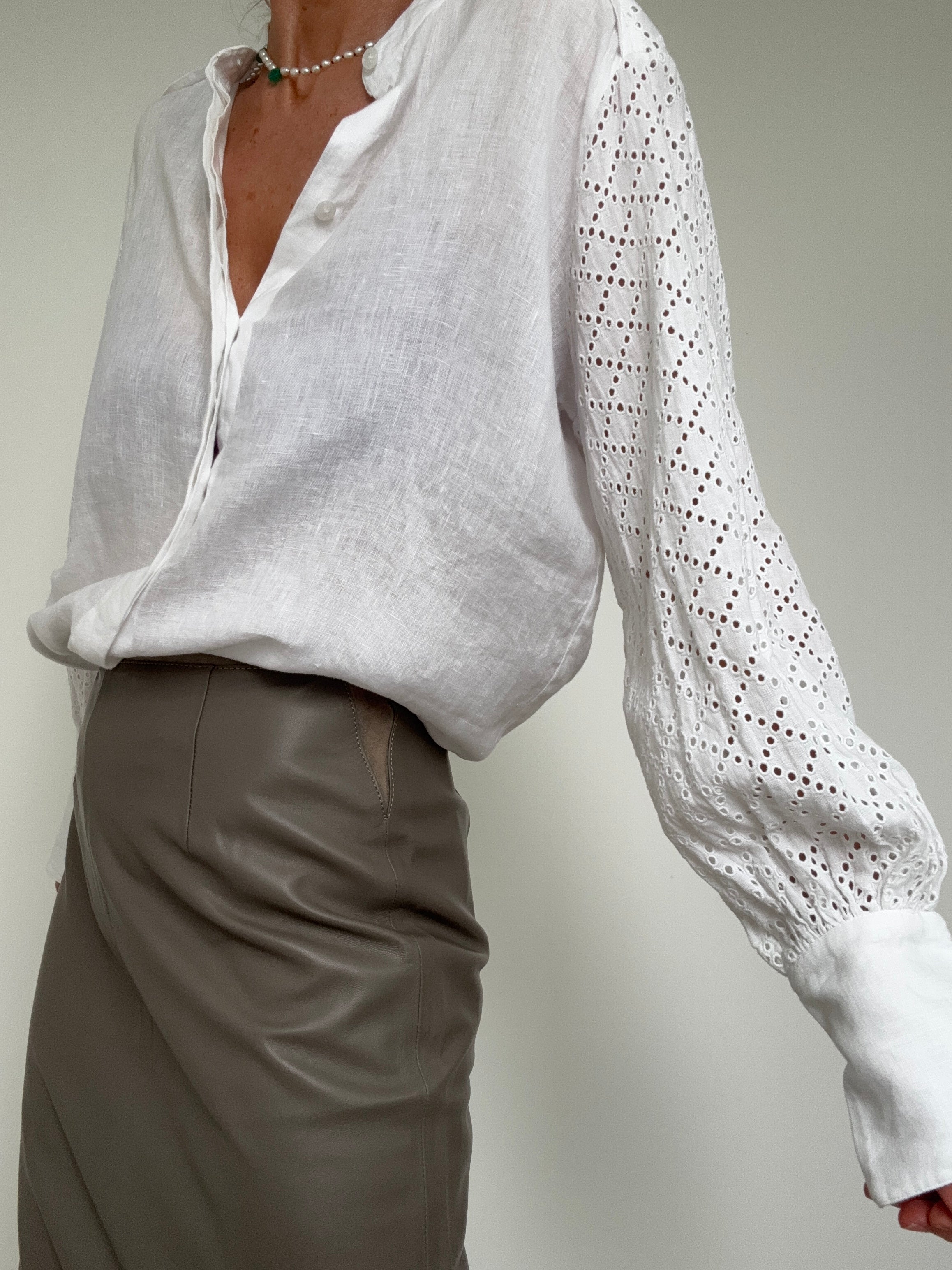 White Linen Shirt | Tops
