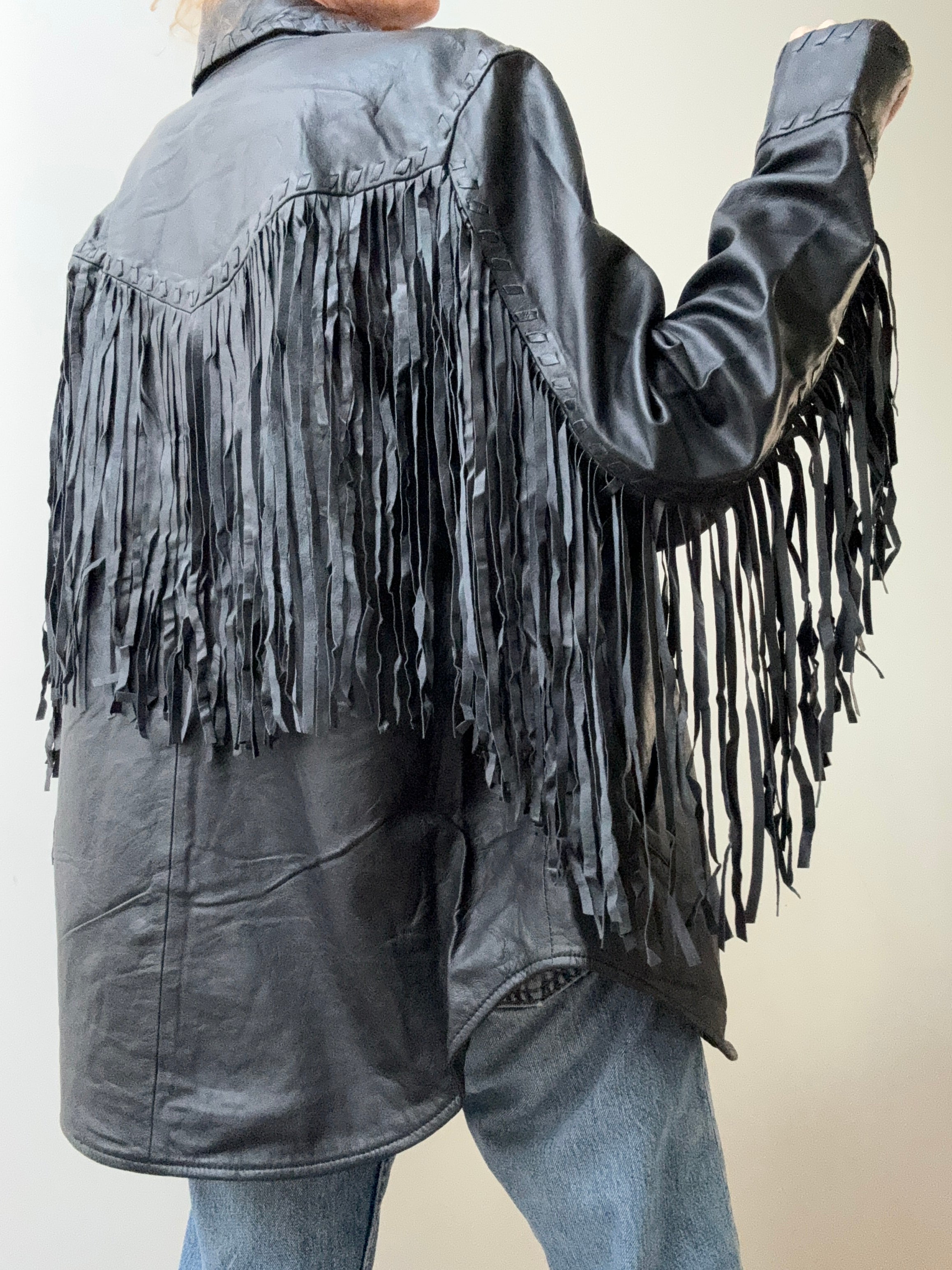 Idyllwind Amburn Leather Fringe Shacket | Jackets