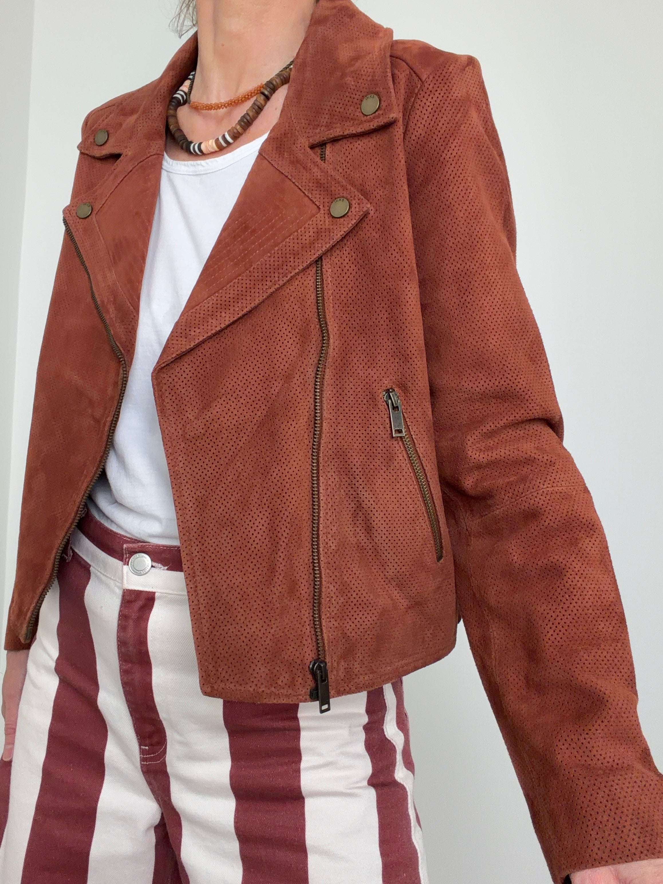 IKKS Jackets Perforated Suede Biker Jacket