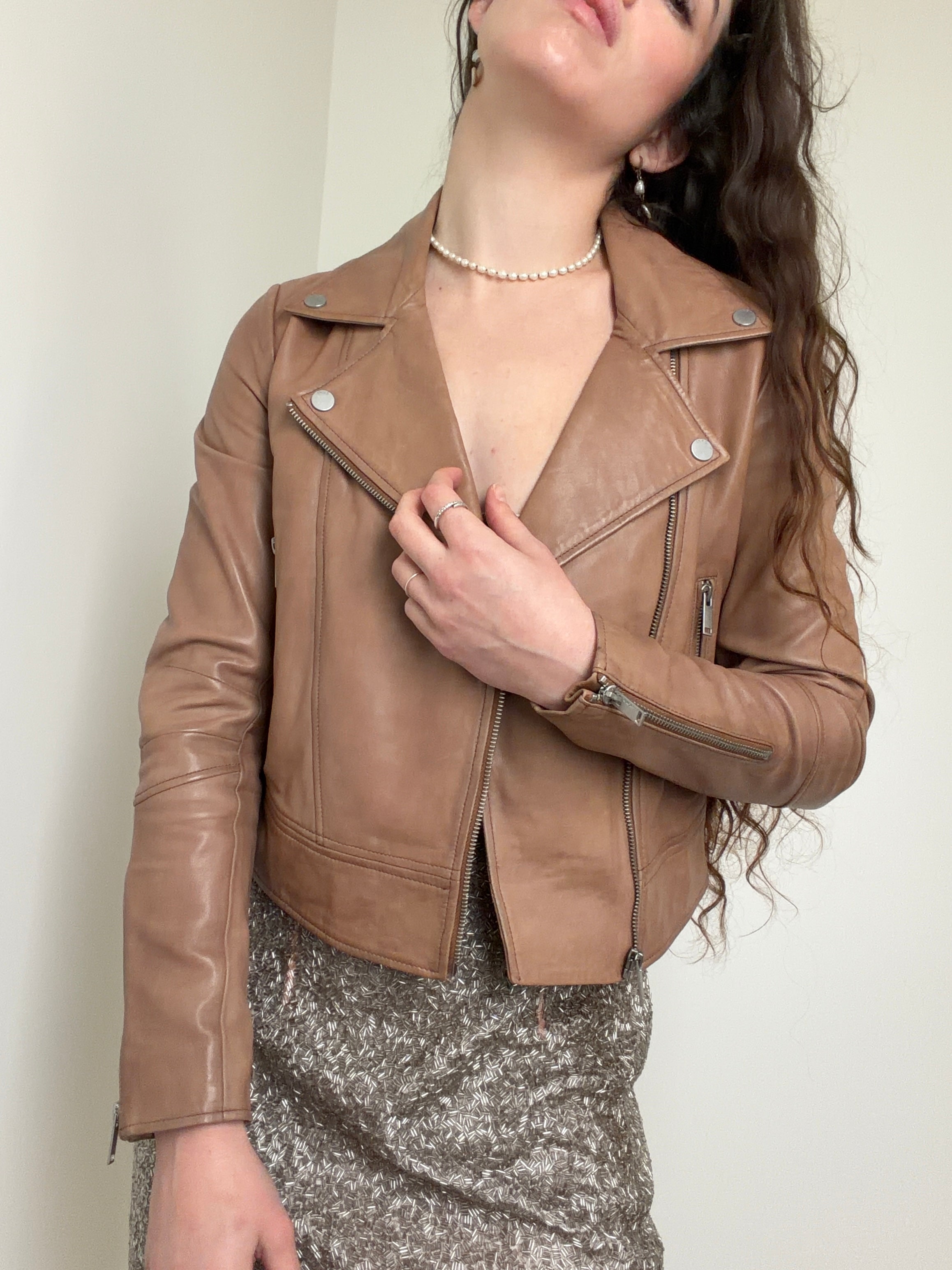 Mushroom Leather Biker | Jackets