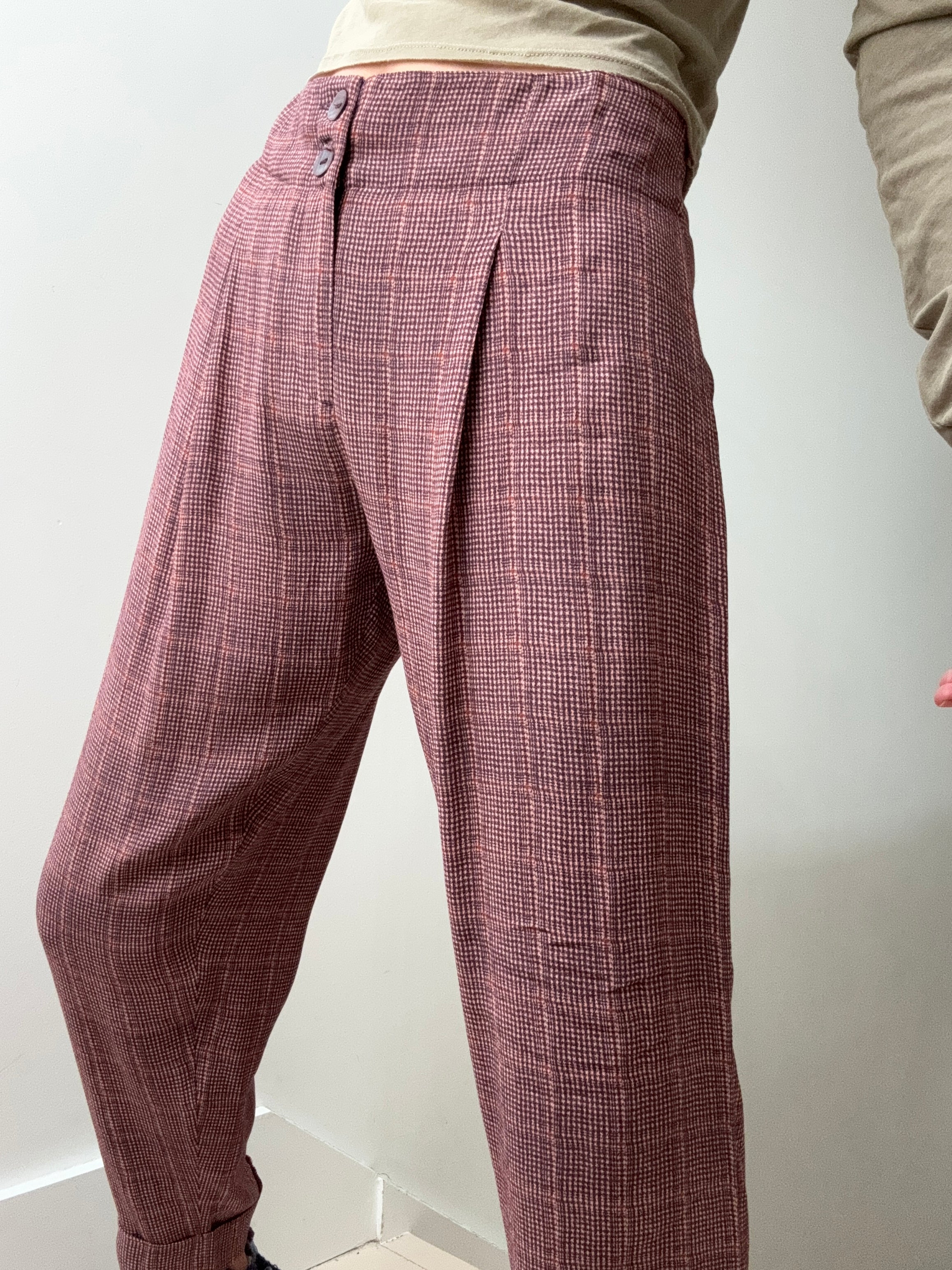 Indi & Cold Terracota Checked Pants | Pants