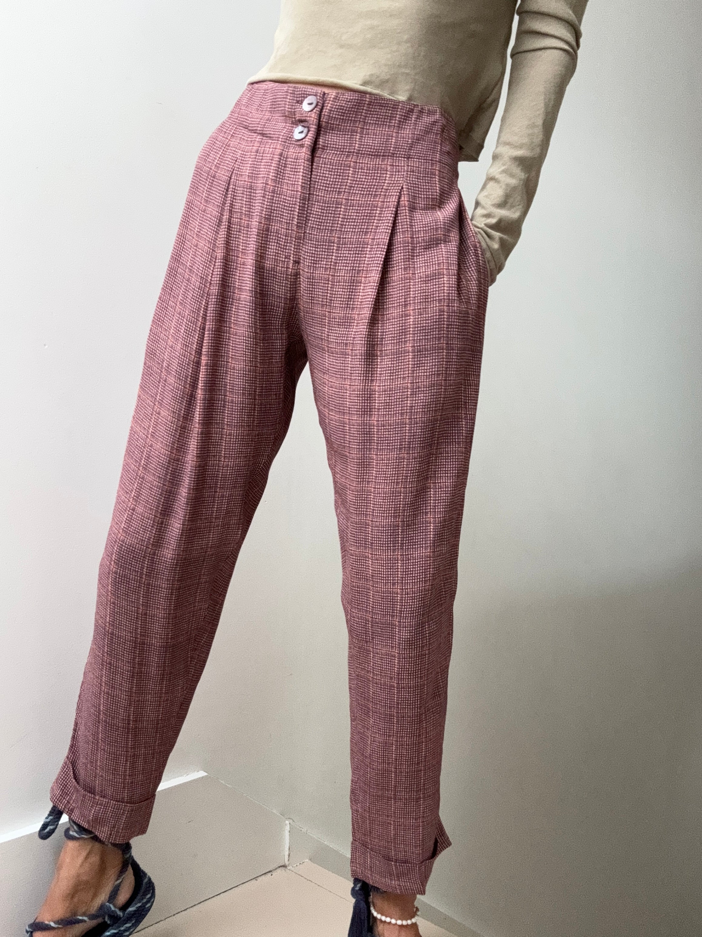 Indi & Cold Terracota Checked Pants | Pants