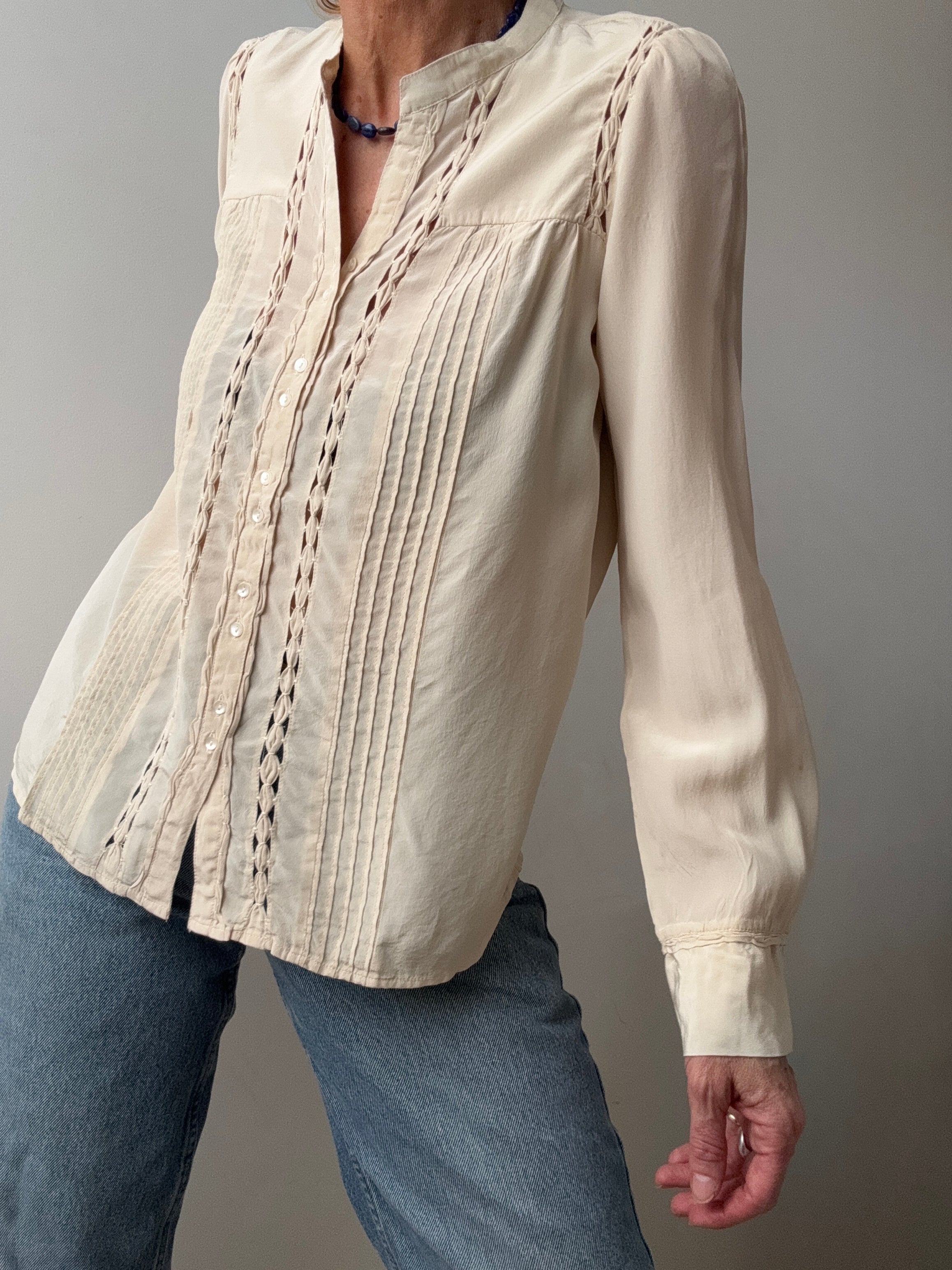 Isabel Marant Pleat Shirt Cream | Shirts