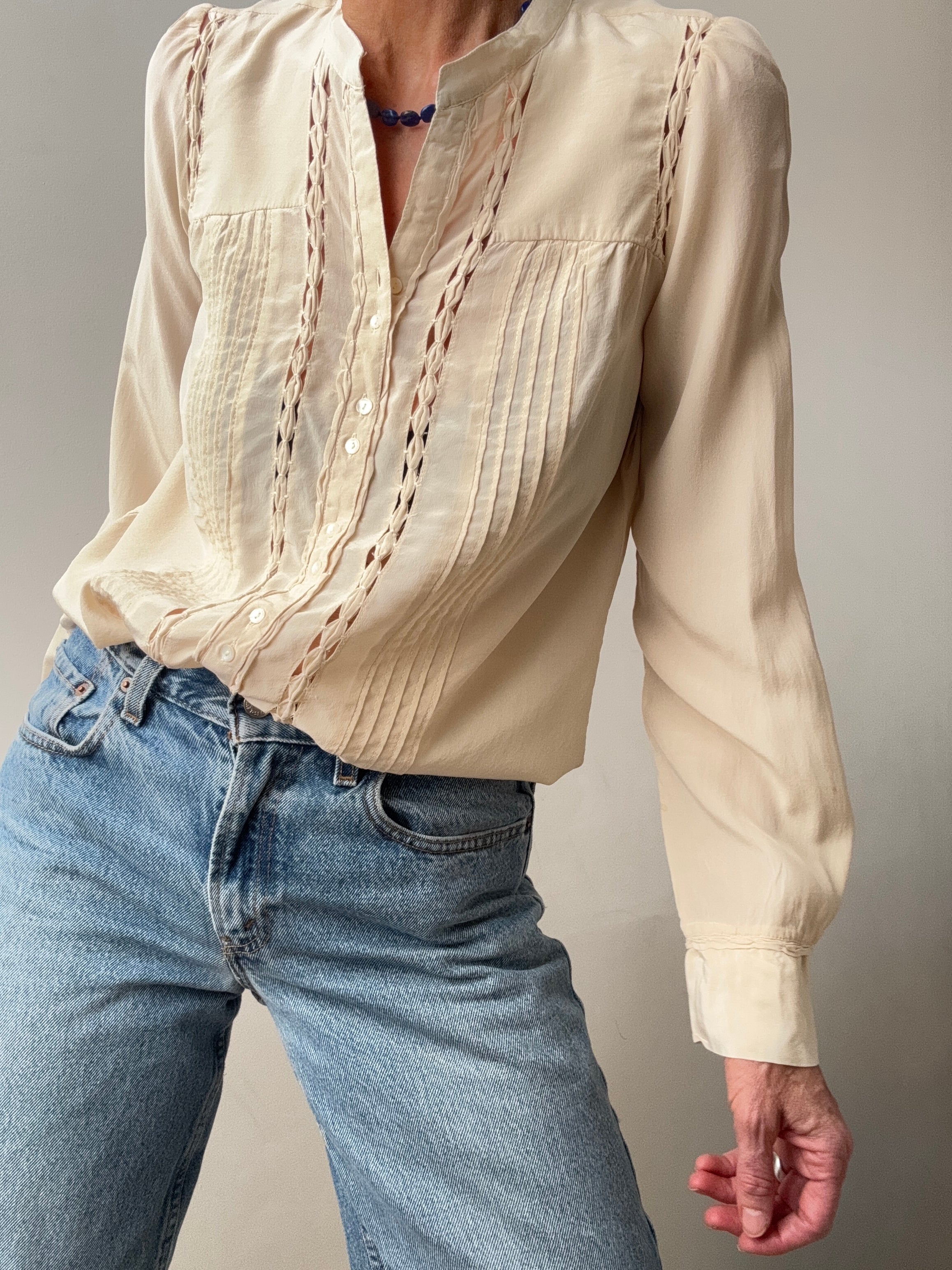Isabel Marant Pleat Shirt Cream | Shirts