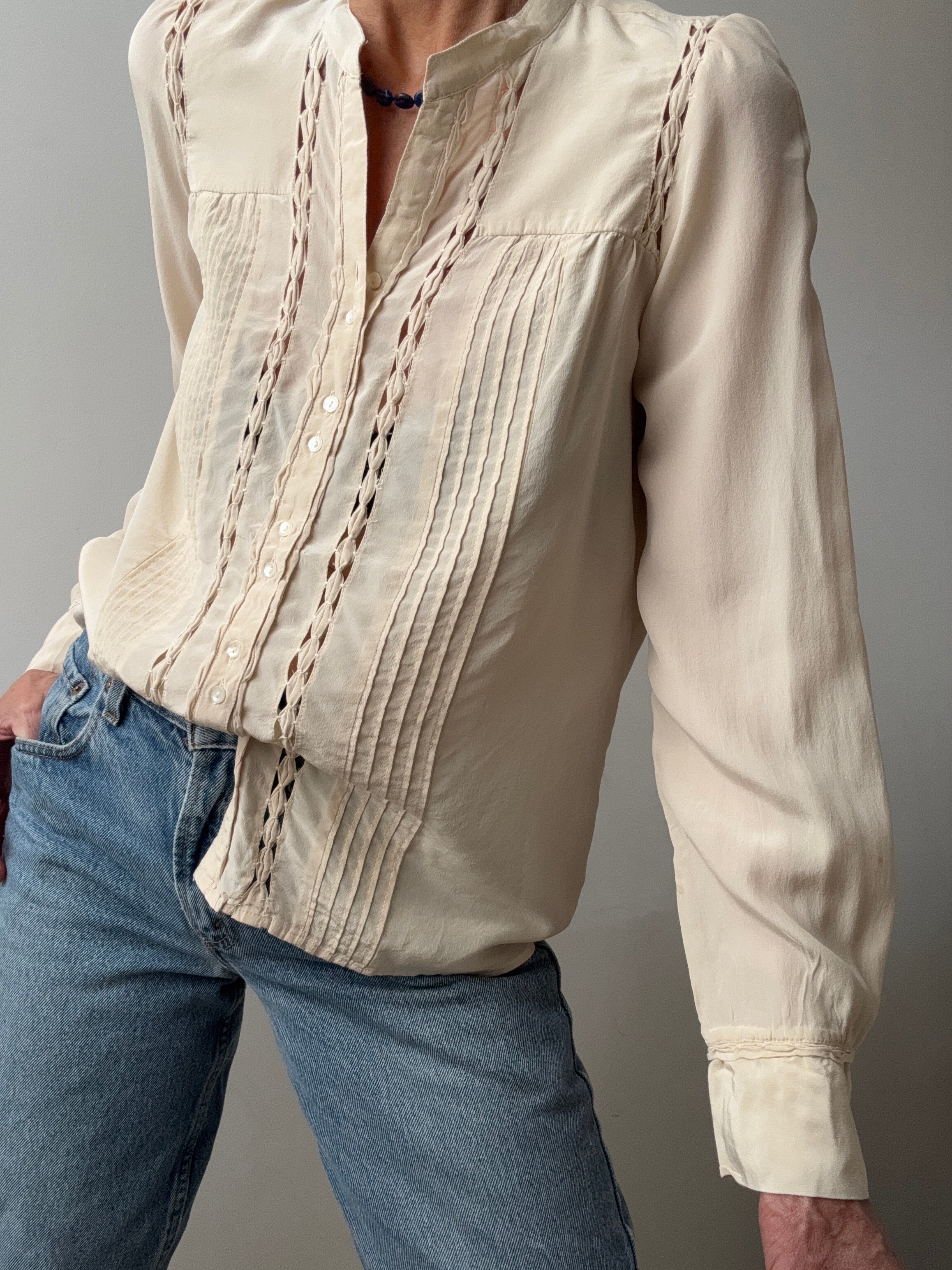 Isabel Marant Pleat Shirt Cream | Shirts