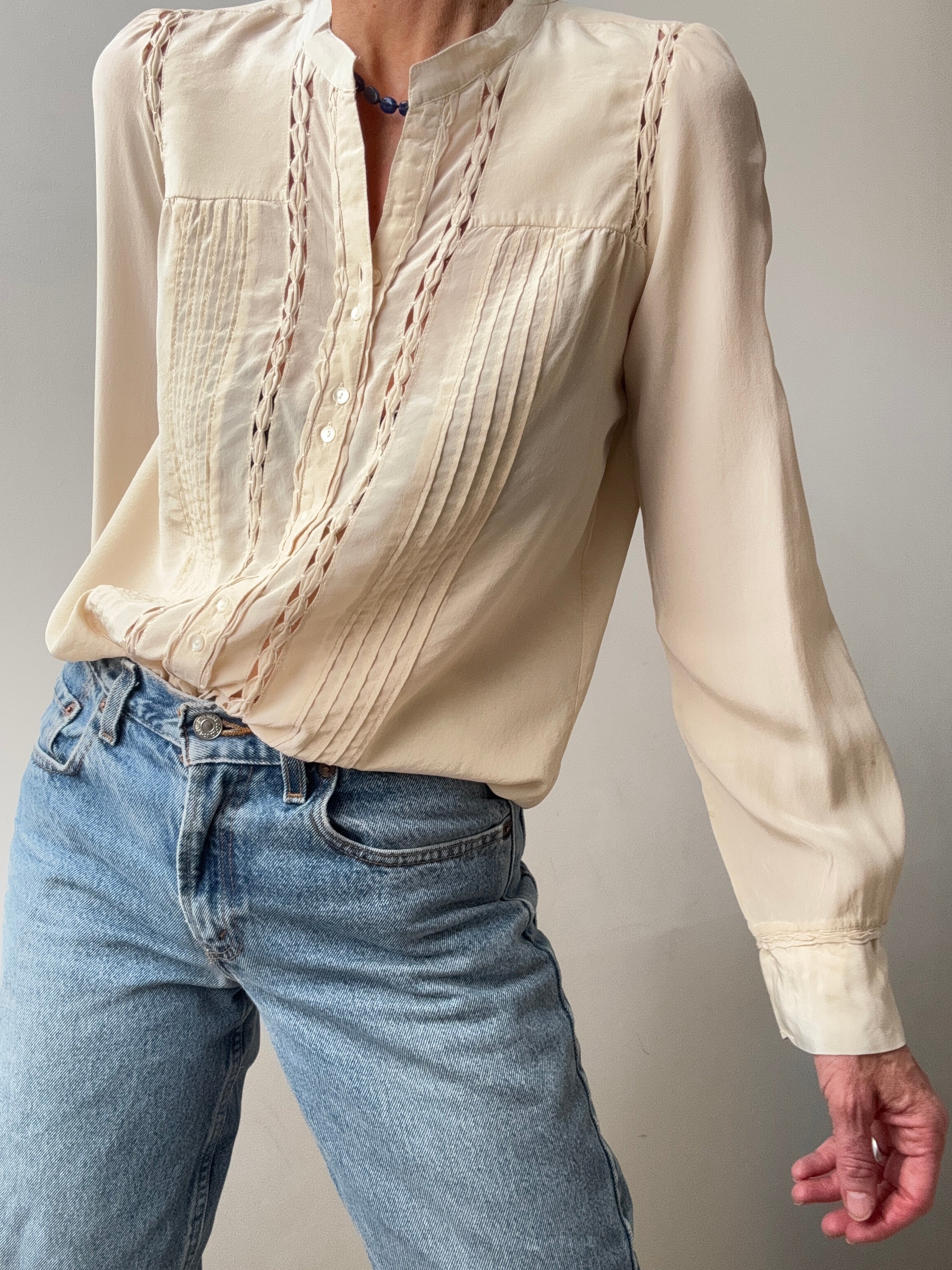Isabel Marant Pleat Shirt Cream | Shirts