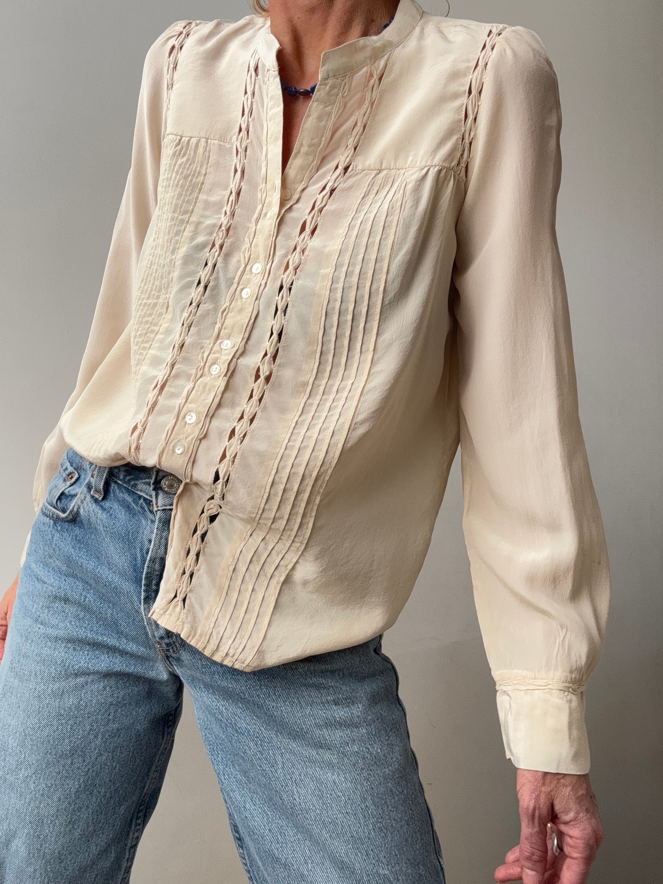 Isabel Marant Pleat Shirt Cream | Shirts