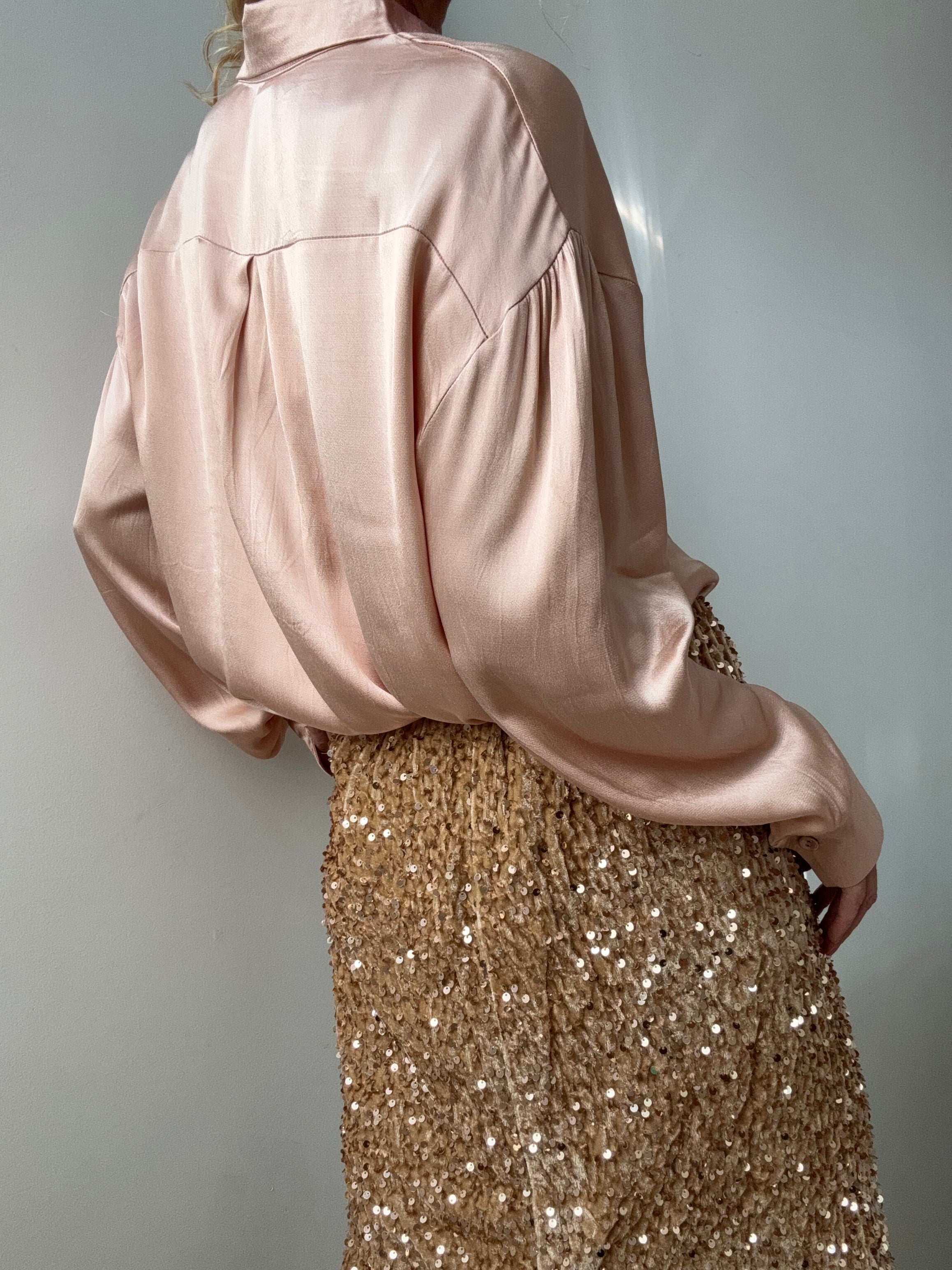 Liquid Dream Satin Shirt Soft Pink | Shirts
