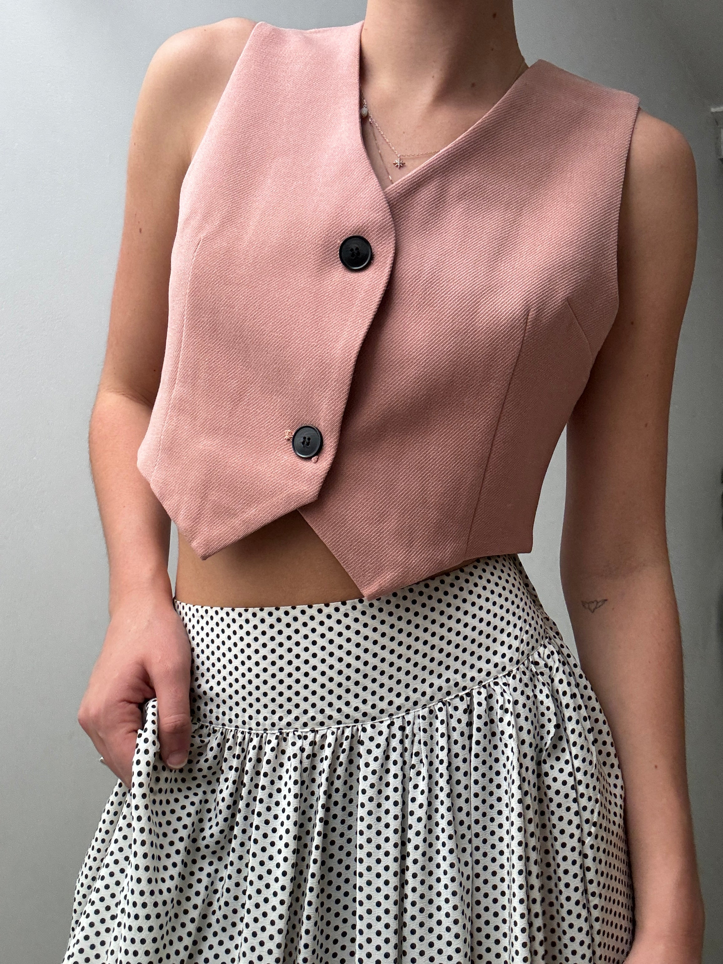 Keep Studio Peach Cropped Vest | Vests