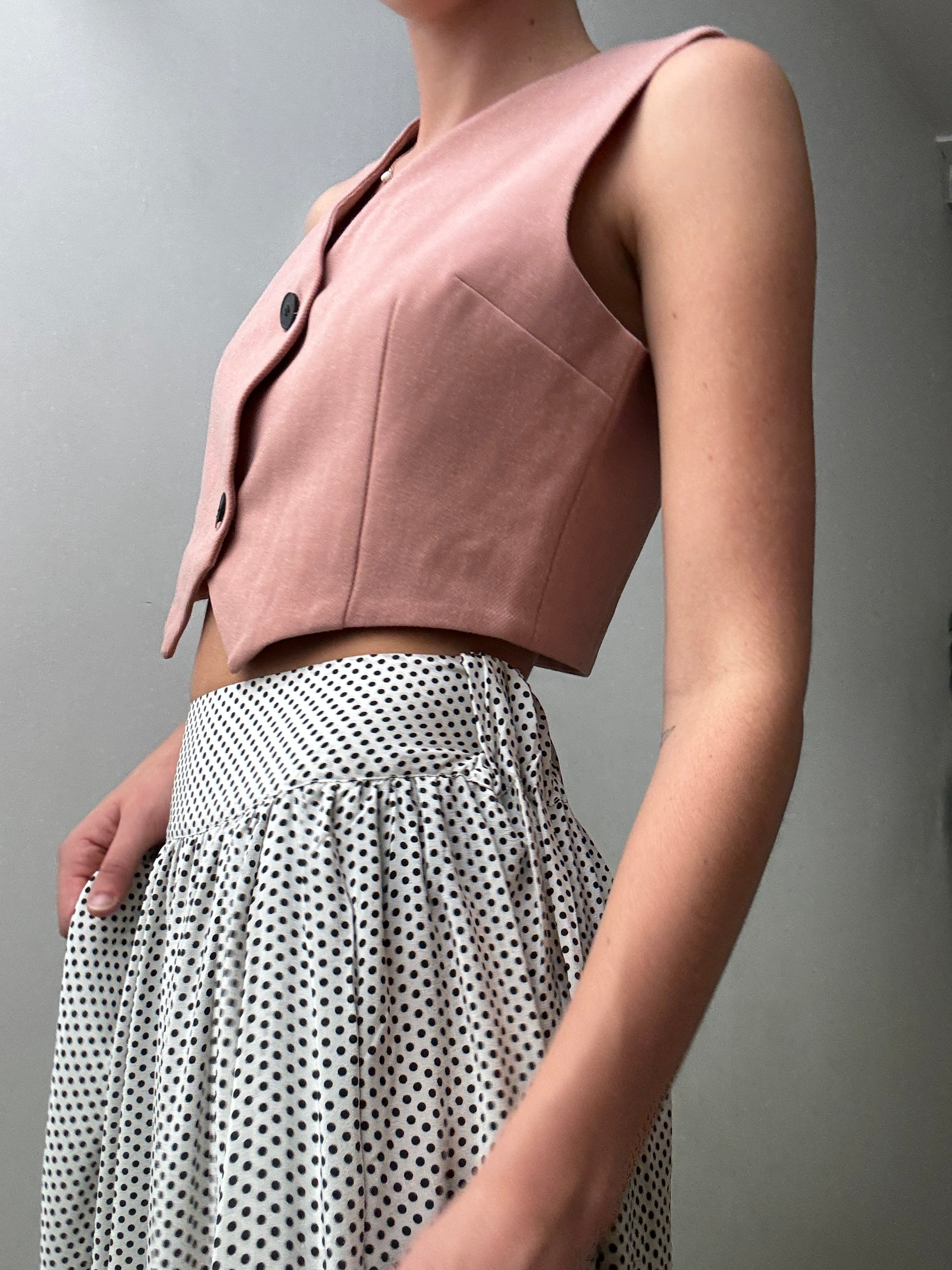 Keep Studio Peach Cropped Vest | Vests