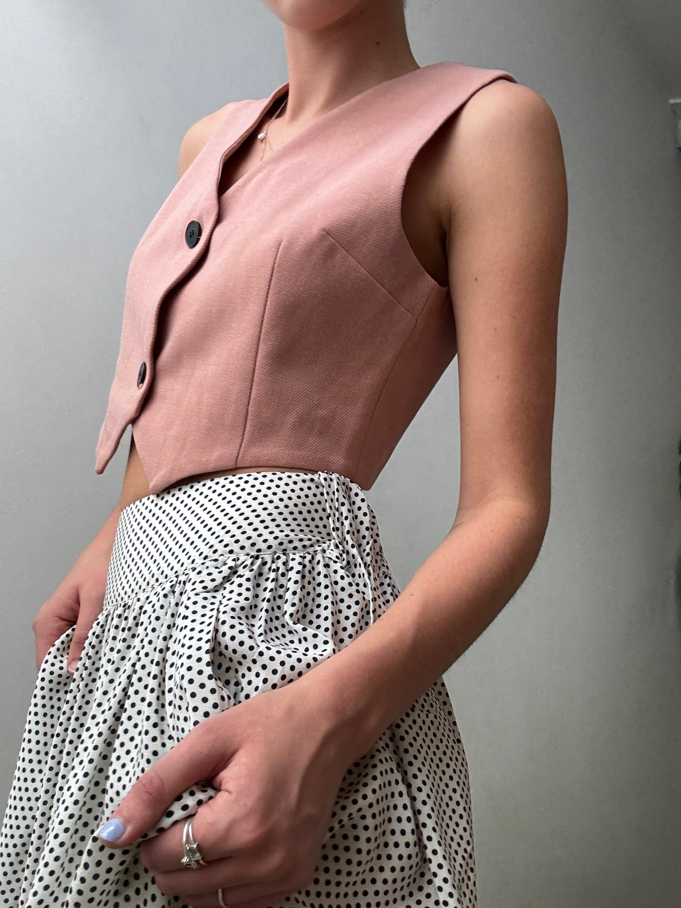 Keep Studio Peach Cropped Vest | Vests